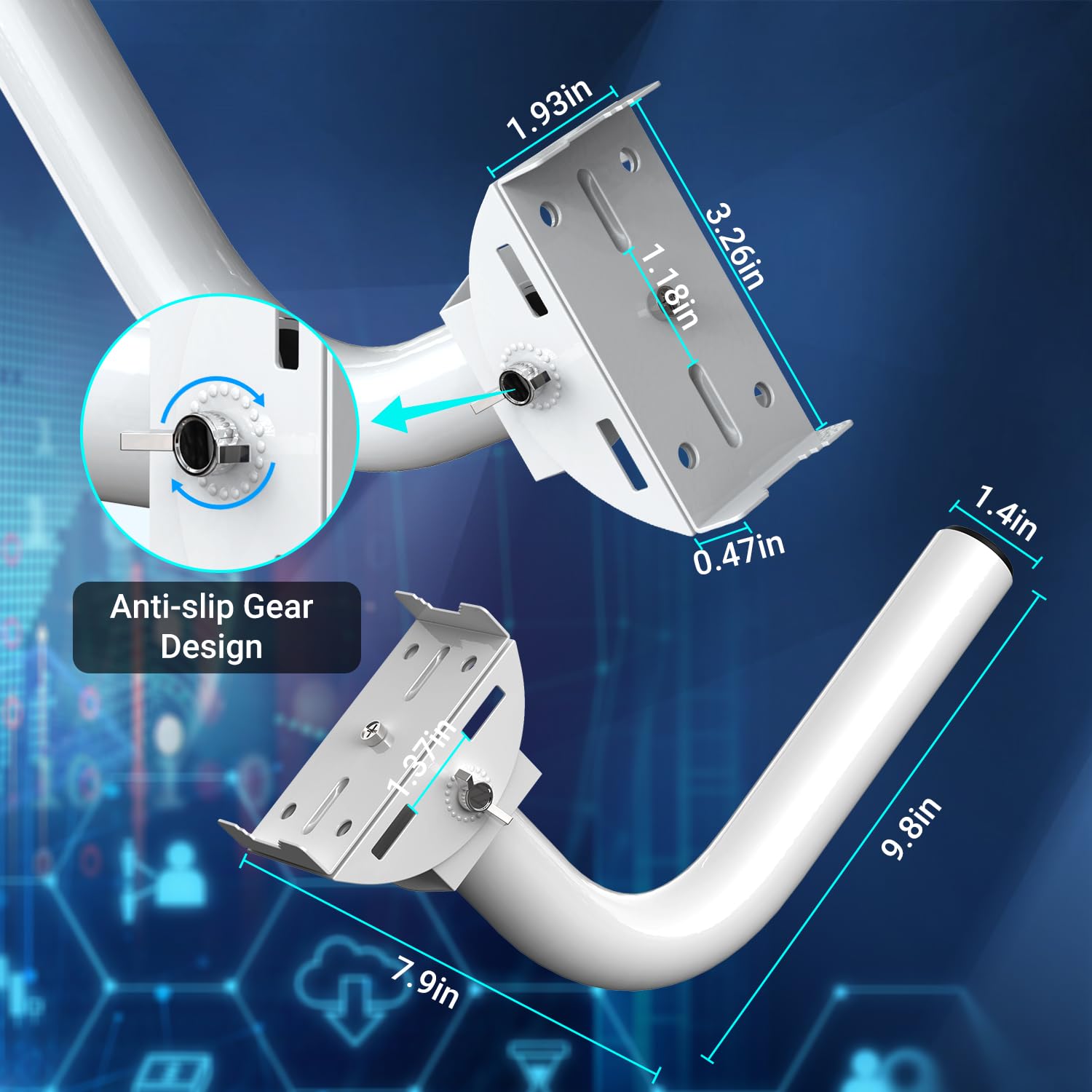 Wireless Bridge Bracket Mount, Nicgiga Pole And Wall Mounted Mount For Outdoor Point To Point Ap Access Point Client Bridge Cpe,2 Pack