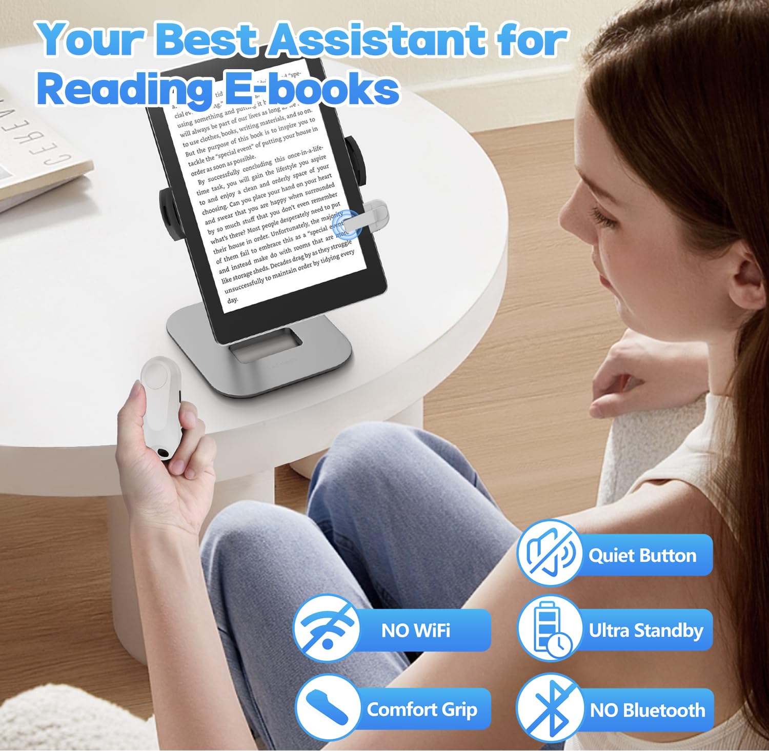 Jimzoo Remote Control Page Turner For Kindle Paperwhite Oasis Kobo Ereaders, Remote Camera Shutter And Video, Page Turner Clicke