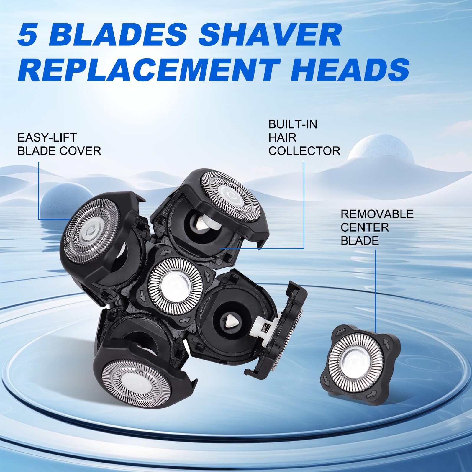 5D Blades Shaver Replacement Heads,Head Electric Razor Shaving Compatible With Fr**B*I*D Replacement Blades Shaver Kit For Bald
