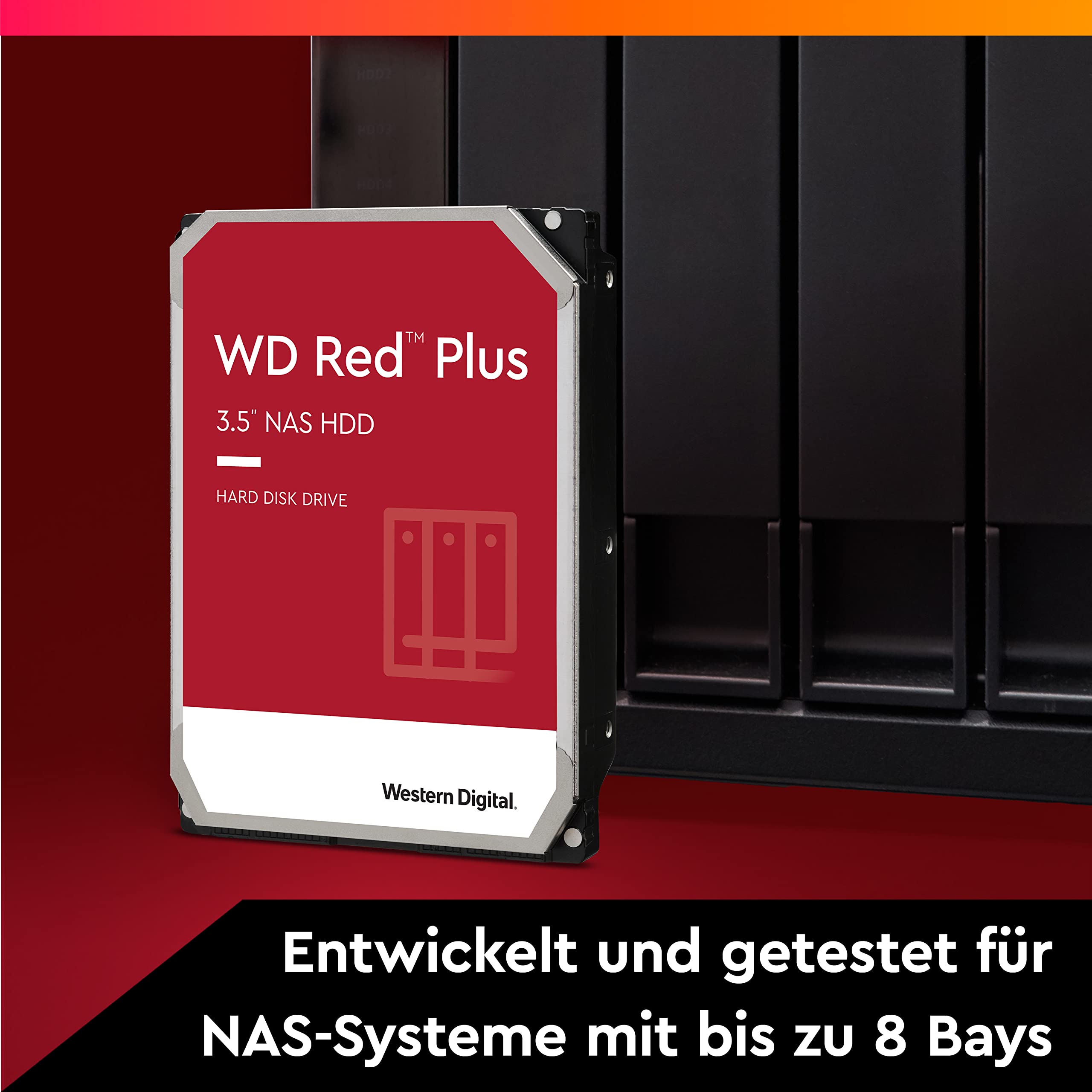 Western Digital 6Tb Wd Red Plus Nas Internal Hard Drive Hdd - 5400 Rpm, Sata 6 Gb/S, Cmr, 256 Mb Cache, 3.5 -Wd60Efpx