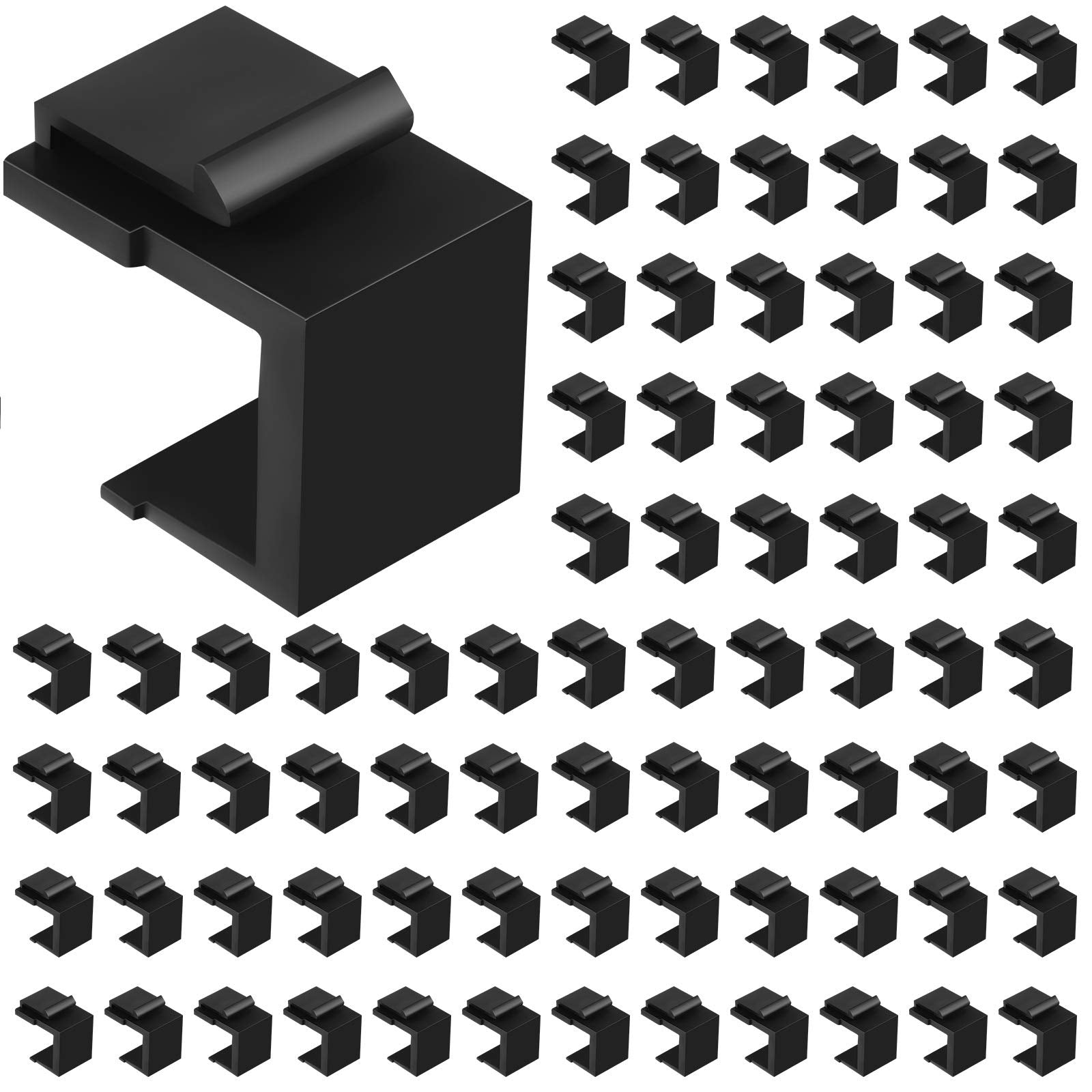 80 Pieces Blank Keystone Jack Inserts For Keystone Wallplate Blank Insert For Wall Plate (Black)
