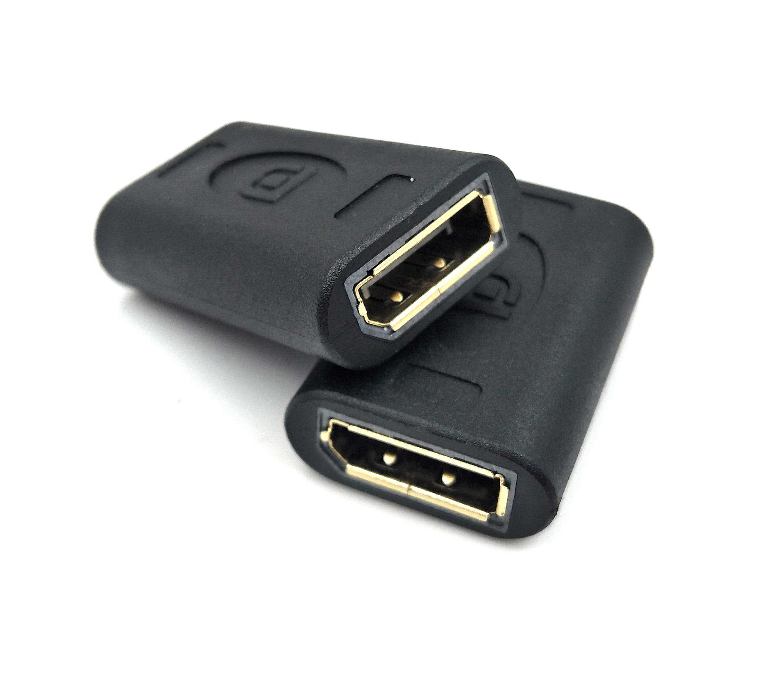 Poyiccot Displayport To Displayport Coupler, 2 Pack 4K Dp To Dp Female To Female Coupler Extender Extension Adapter, Black