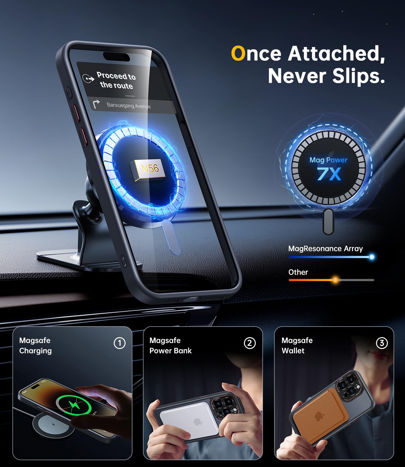 Jueshituo For Iphone 15 Pro Max Case With Integrated Camera Lens Protection, [Tailored For Magsafe] [Mil Grade Shockproof Defens