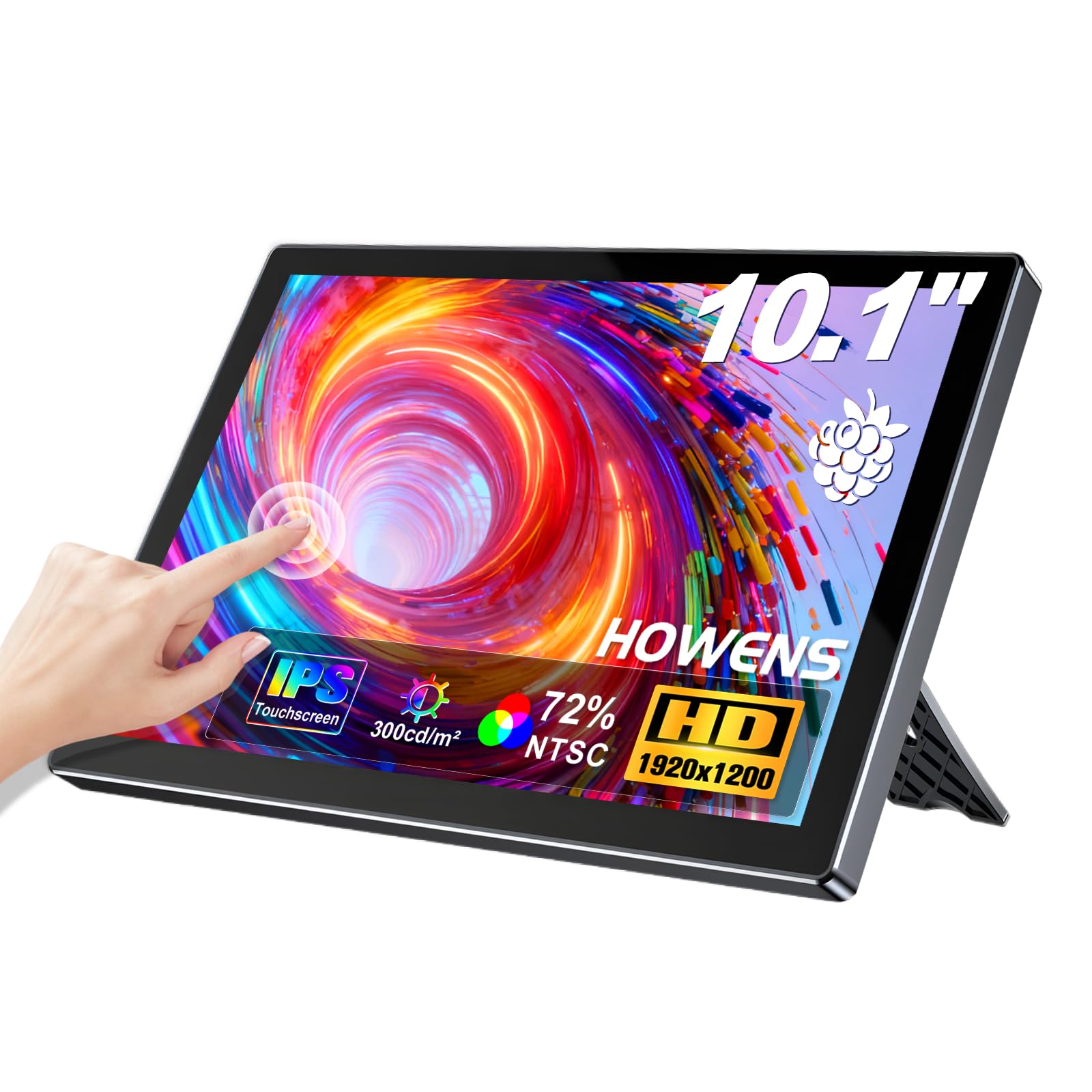HOWENS 10.1-inch Touchscreen Monitor, HDMI 19201200 60hz 16:10 IPS Laptop Monitor, Dual Built-in Speakers, HDMI Input, Compatibl
