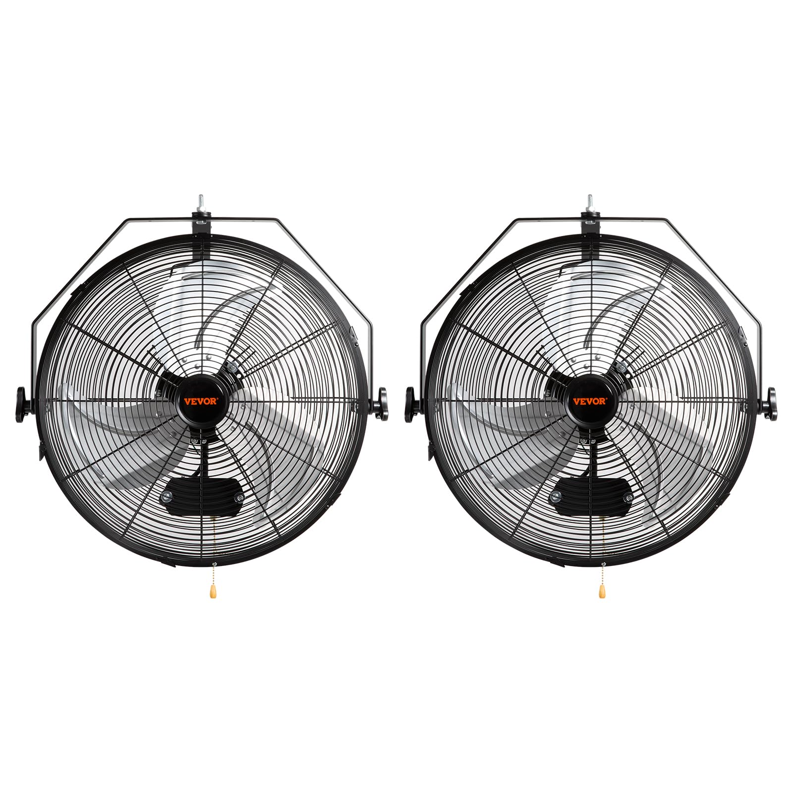 Vevor Wall Mount Fan, 2 Pcs 18 Inch Waterproof, 3 Speed High Velocity Max. 4000 Cfm Industrial Wall Fan For Indoor, Commercial,