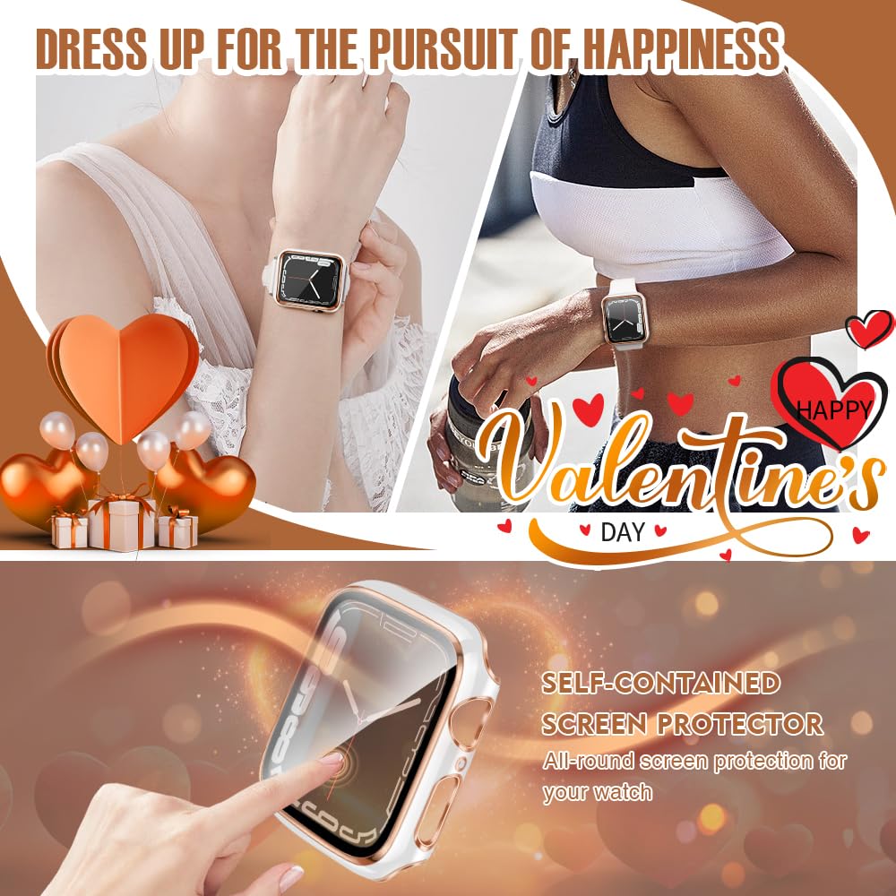 Top4Cus 44Mm Case Compatible With Apple Watch, With Built In Tempered Glass Screen Protector, Pc Cover For Iwatch Series 9/8/7/S