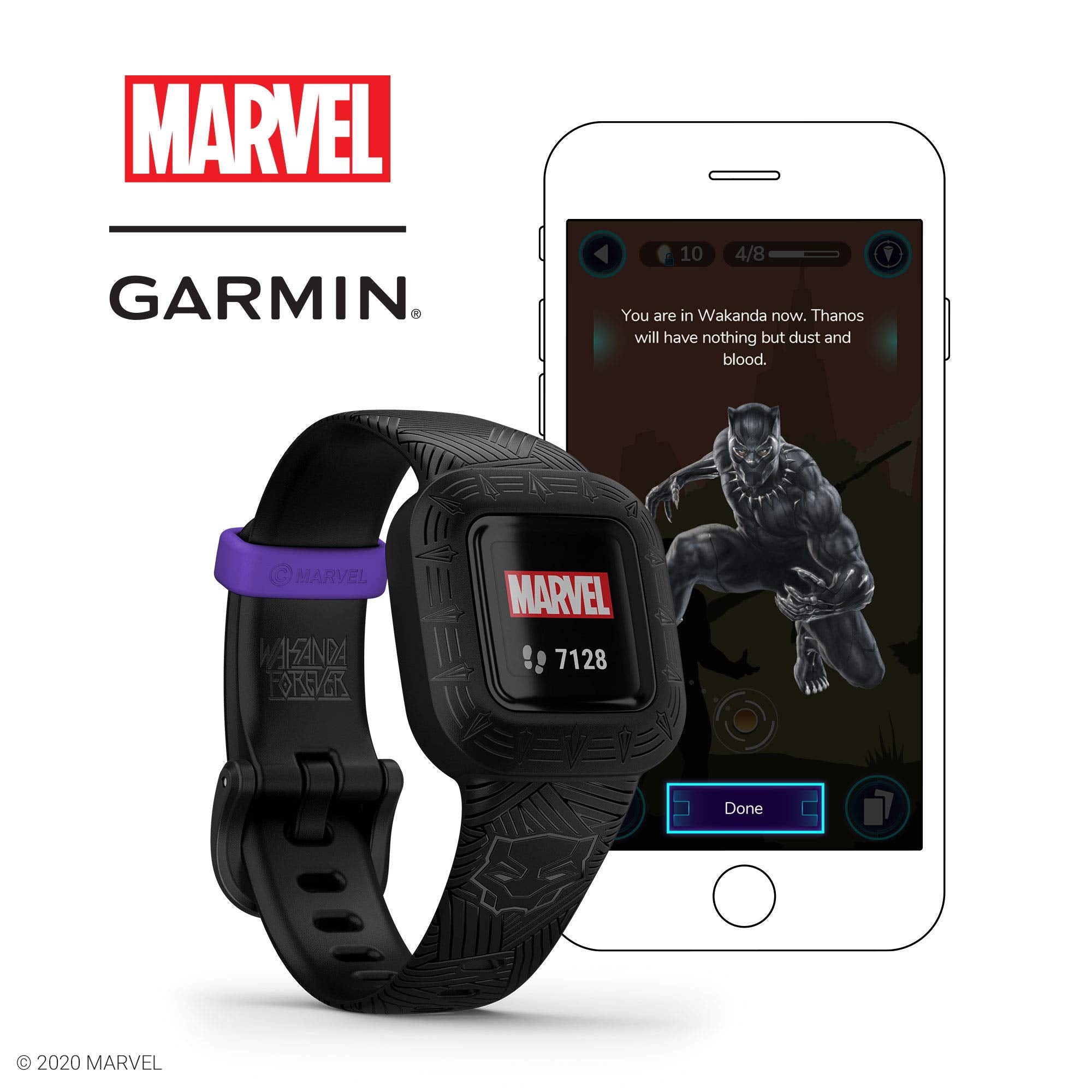 Garmin Vivofit Jr. 3, Fitness Tracker For Kids, Swim-Friendly, Up To 1-Year Battery Life, Marvel Black Panther