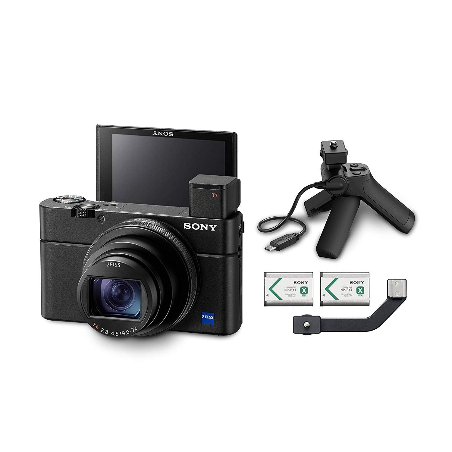 Sony RX100 VII Premium Compact Camera with Grip and 2 Batteries (DSCRX100M7G) (International Model)