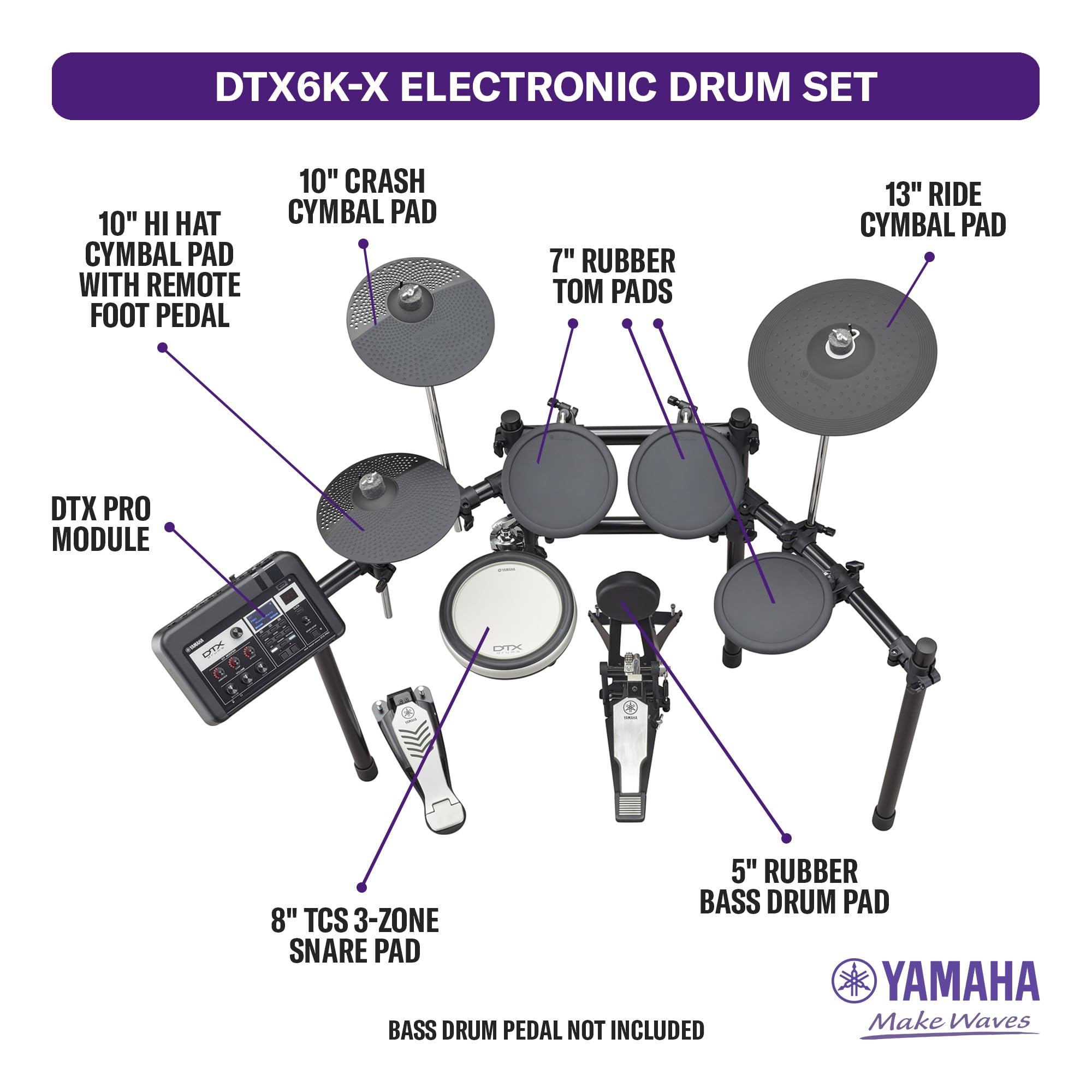 Yamaha Electronic Drum Set (Dtx6K-X)