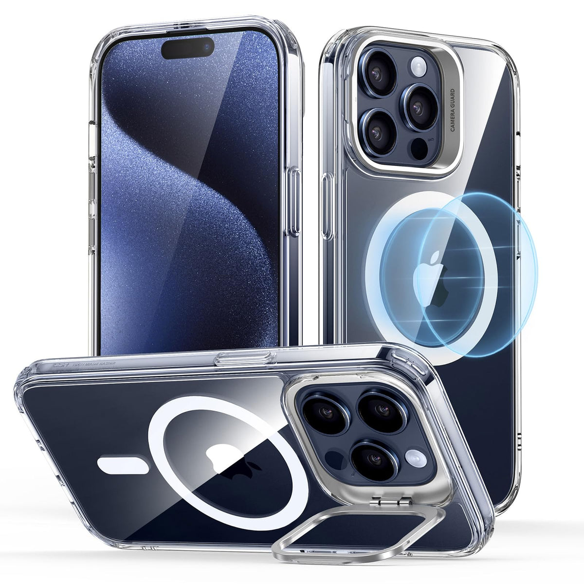 Esr For Iphone 15 Pro Max Case, Compatible With Magsafe, Military Grade Protective Case, Built In Stash Stand Phone Case, Scratc