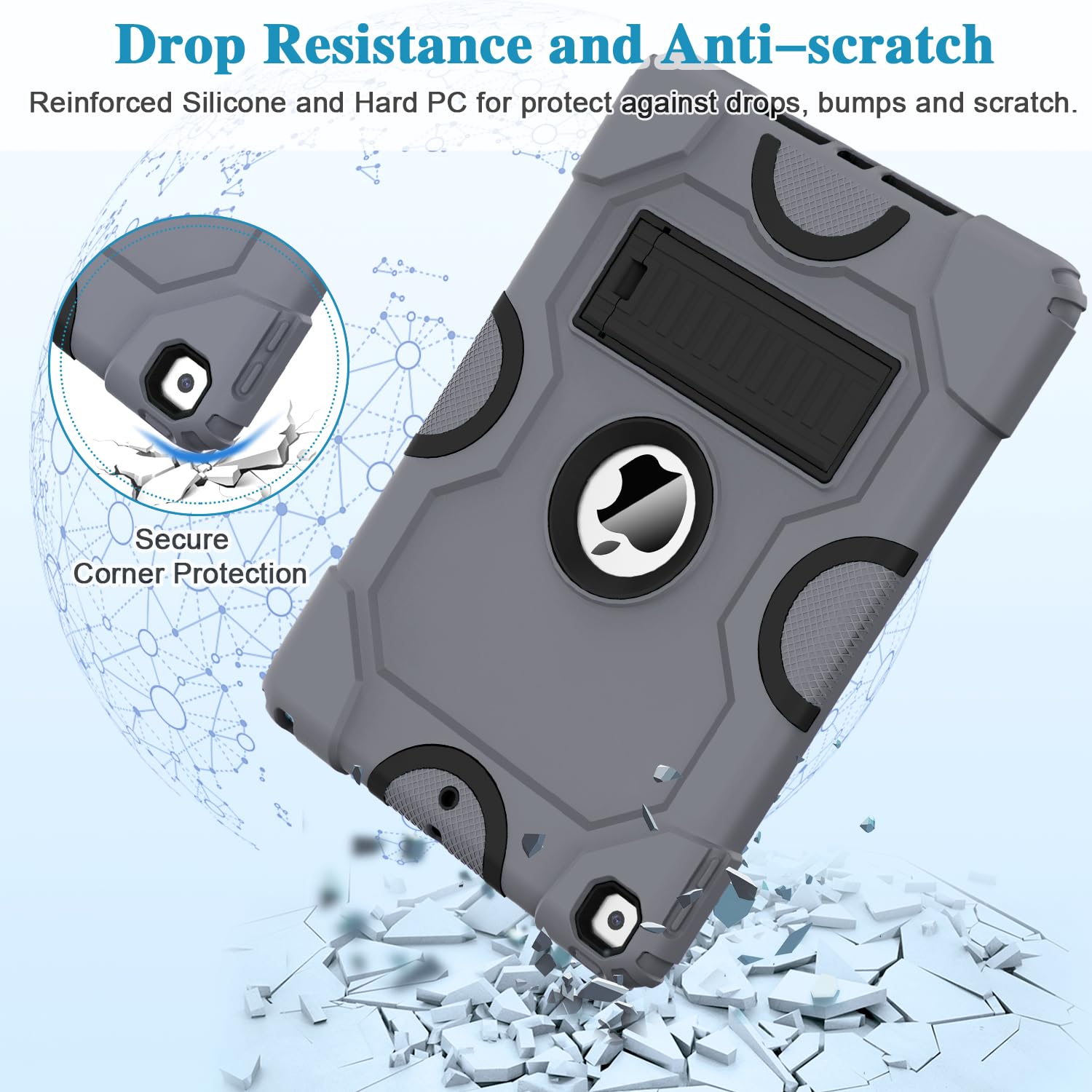 Zonefoker For Ipad 9Th Generation Case, Ipad 8Th 7Th Generation Case, Ipad 10.2 Inch 2021/2020/2019 Case, Heavy Duty Rugged Shoc