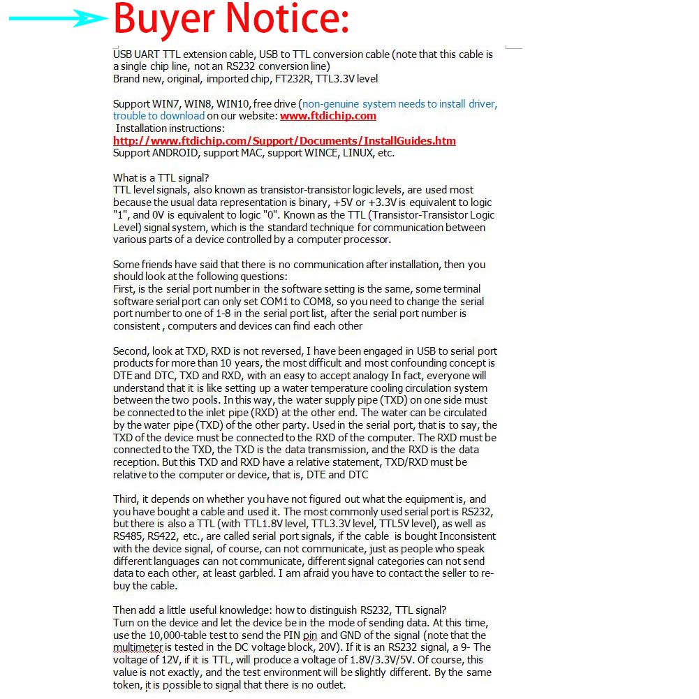 Green-Utech 6Ft Usb Ttl Serial Adapter Converter Cable 3.3V/3V3 3.5Mm Stereo Jack Cable Support Win 7 Win 8 Android Linux, Mac O