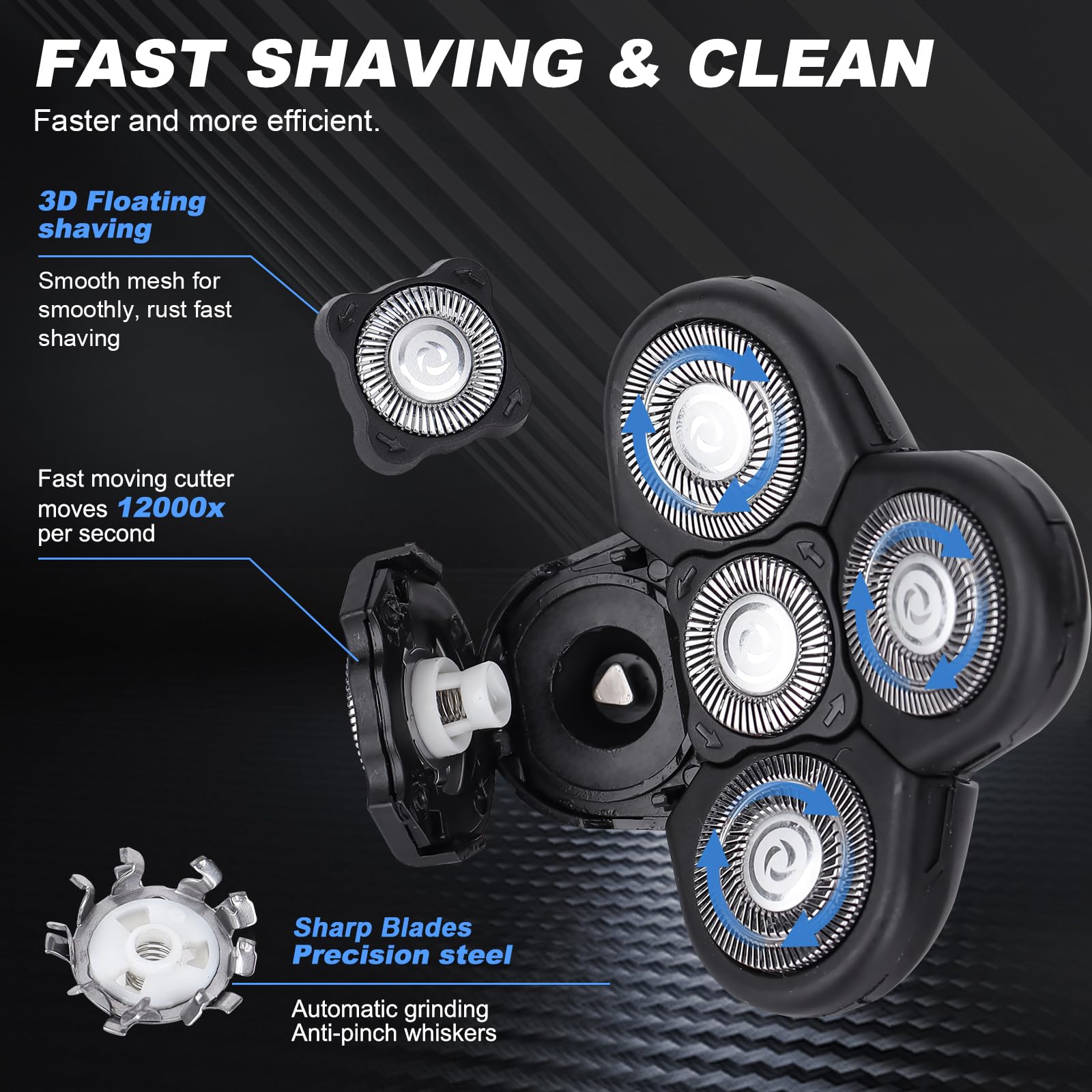 5D Blades Shaver Replacement Heads,Head Electric Razor Shaving Compatible With Fr**B*I*D Replacement Blades Shaver Kit For Bald