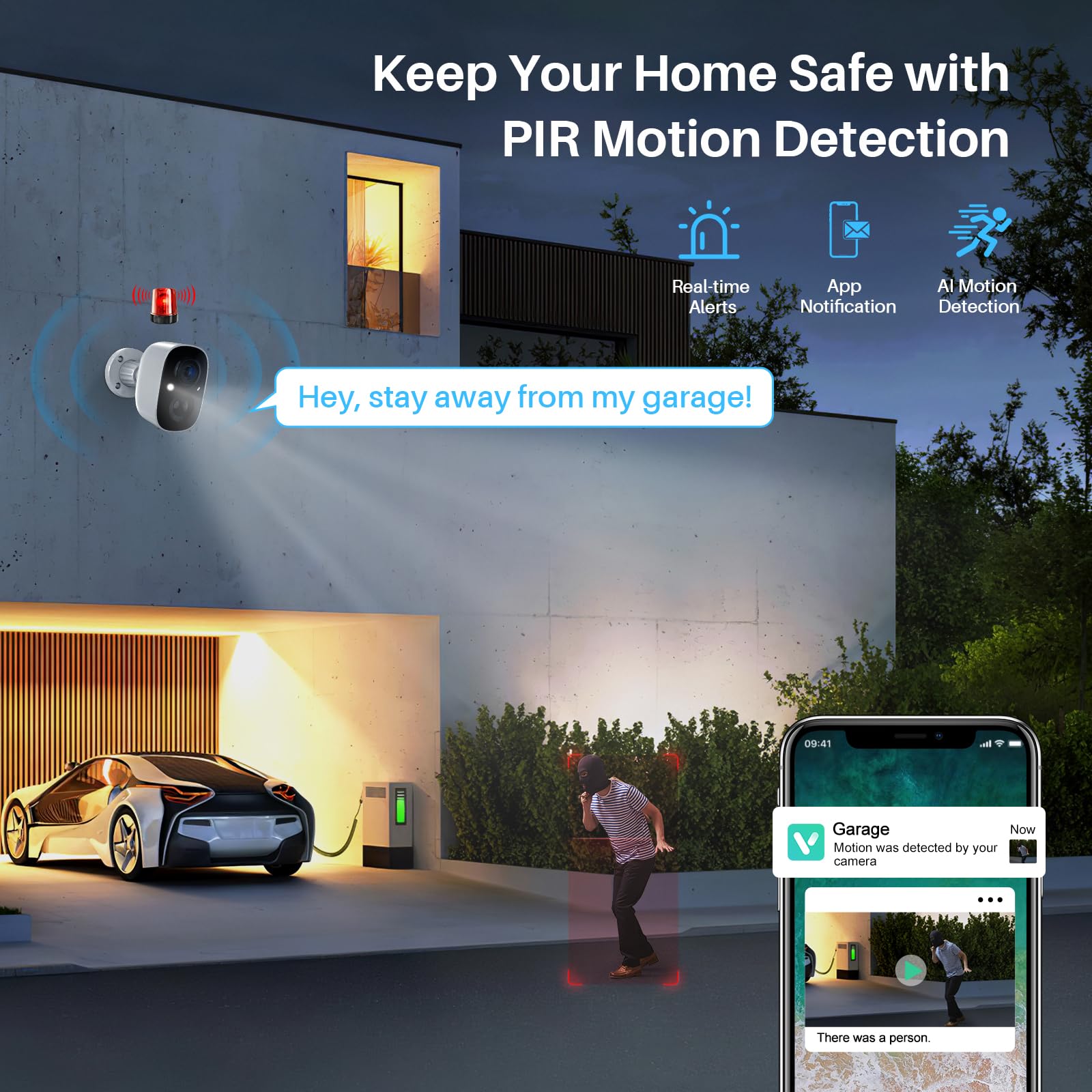 Maxiviz Security Cameras Wireless Outdoor (4 Pack), Battery Powered Cameras For Home Security With Ai Motion Detection, 2K Color