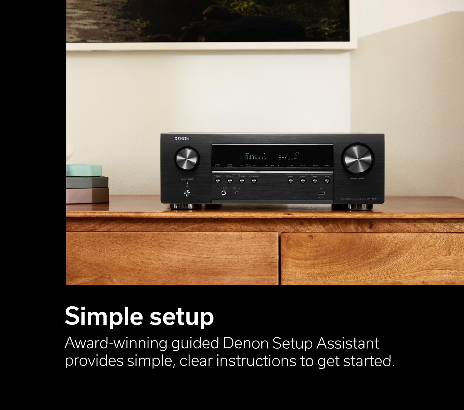 Denon Avr S770H 7.2 Ch Home Theater Receiver   8K Uhd Hdmi Receiver (75W X 7), Wireless Streaming Via Built In Heos, Bluetooth &