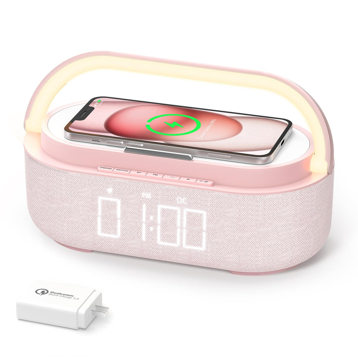 Colsur ?2024 Newest? Bluetooth Speaker, Fm Radio,Wireless Speaker Charger For Iphone, Dimmable Night Light, Dual Wireless Speake