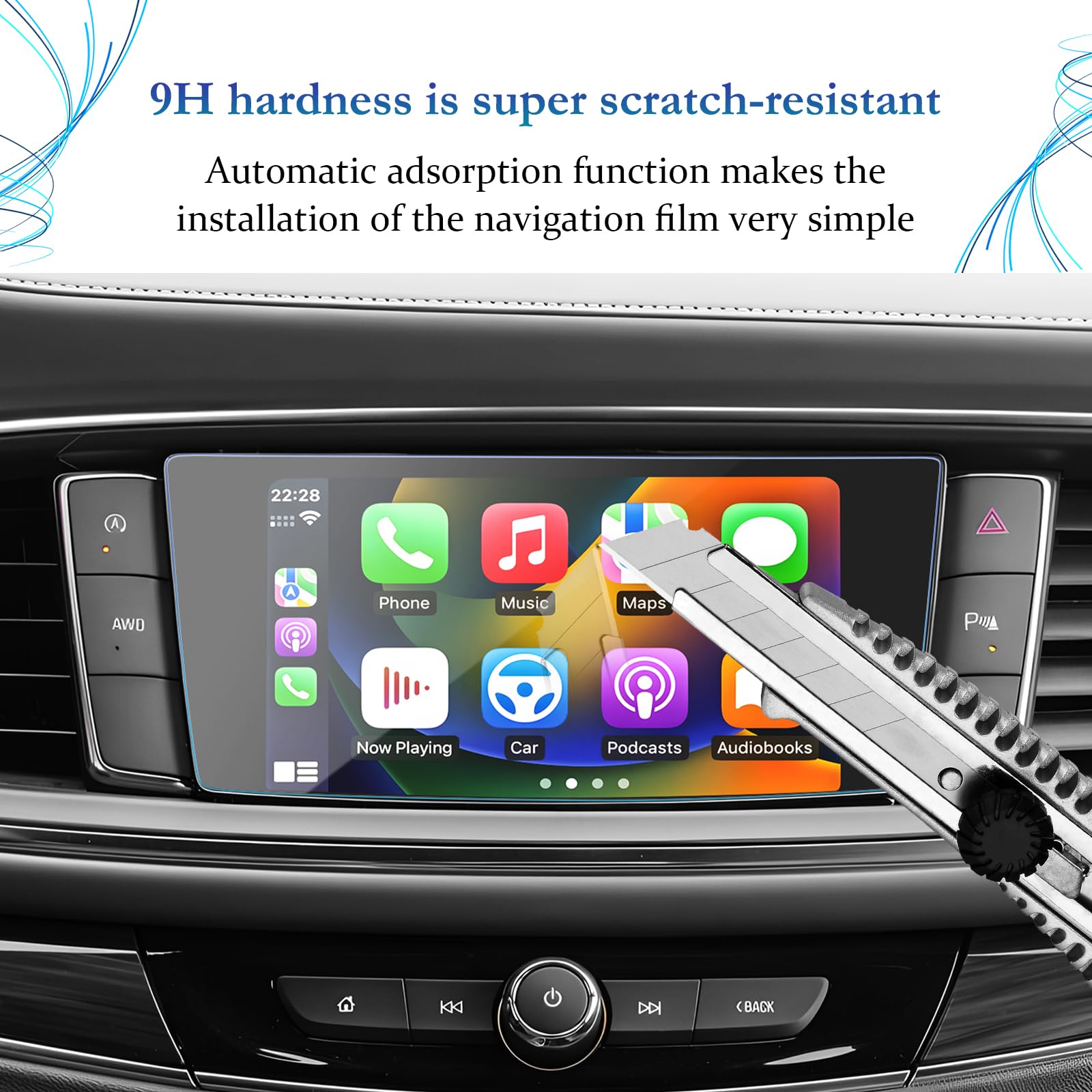 Sktu For 2024 Buick Enclave Screen Protector 2018 2024 Enclave 8 Inch Navigation Buick Enclave 2024 Accessories Tempered Glass Anti Scratch Hd Clear