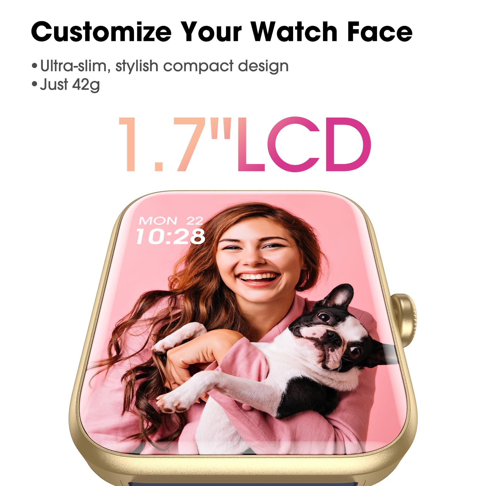 Imzuc 40Mm Small Smart Watch For Women, 50 Meters Waterproof Sport Step Counter, Fitness Tracker Watch With Heart Rate Blood Oxy