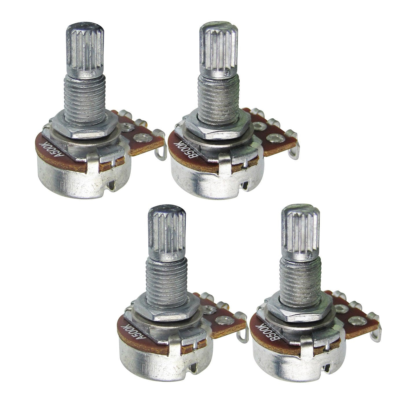 Fleor 2Pcs Small Size Guitar Pots 18Mm Split Shaft A500K Potentiometers Audio Taper