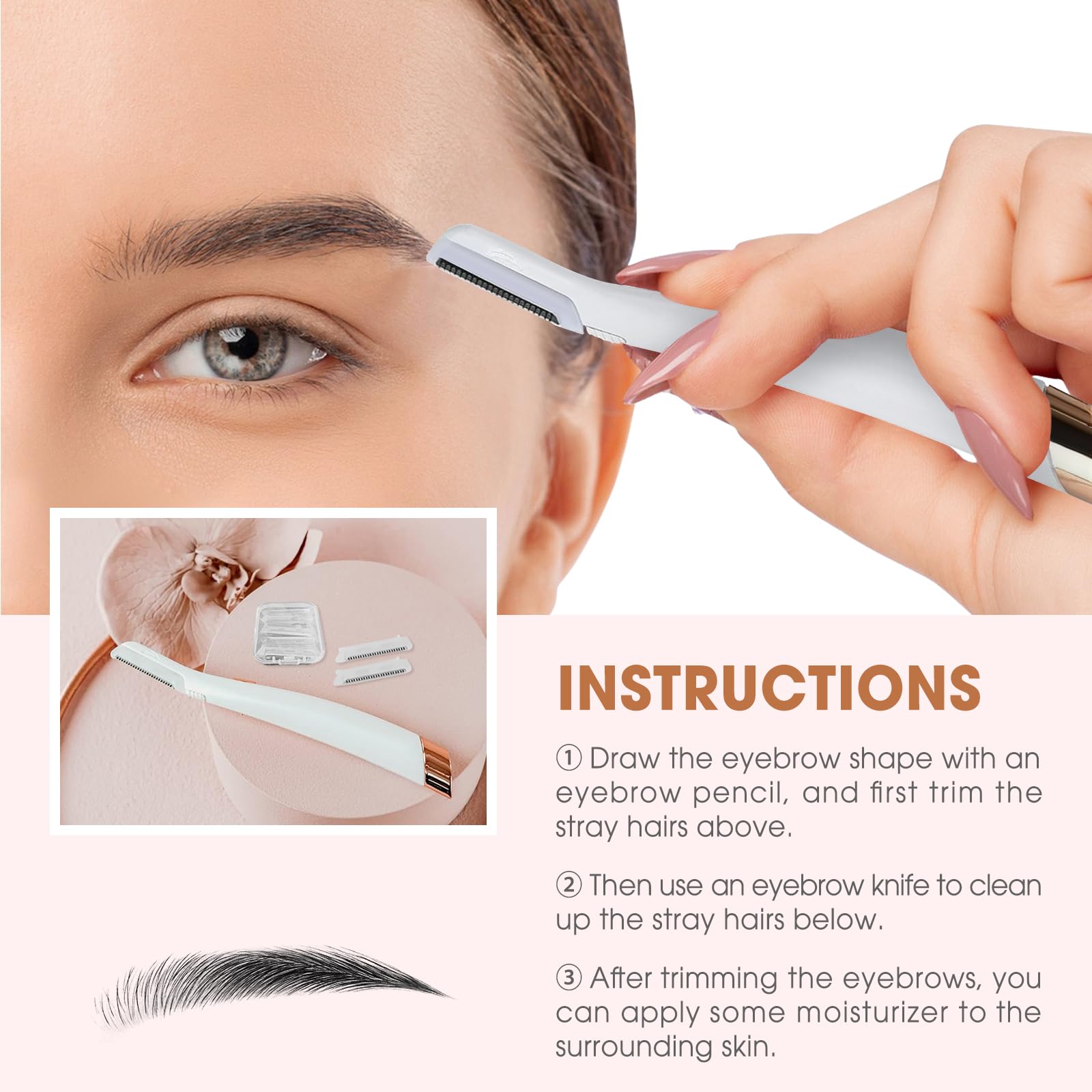 Replacement Blades For Finishing Touch Flawless Dermaplane Glo Facial Exfoliation Razor   White, 18 Pack