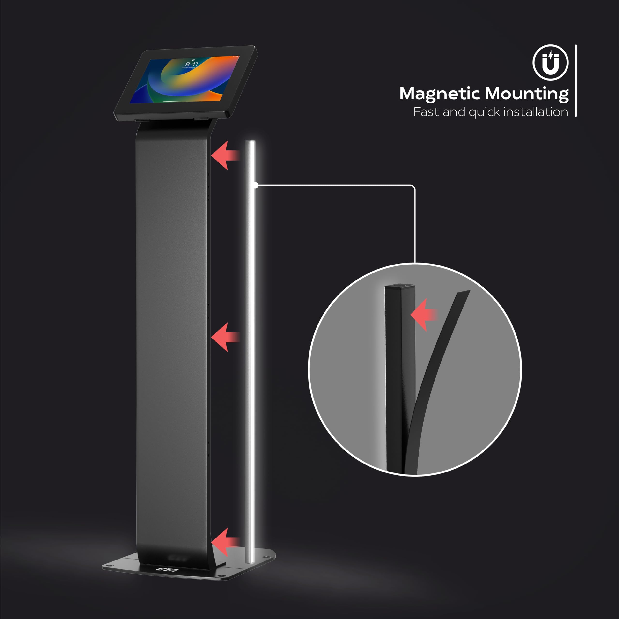 Kiosk Floor Stand With Led Lights - Cta Locking Kiosk Stand W/Led Lights Add On - For Ipad 10Th Gen 10.9-Inch - Ipad 7/8/9 Gen 1