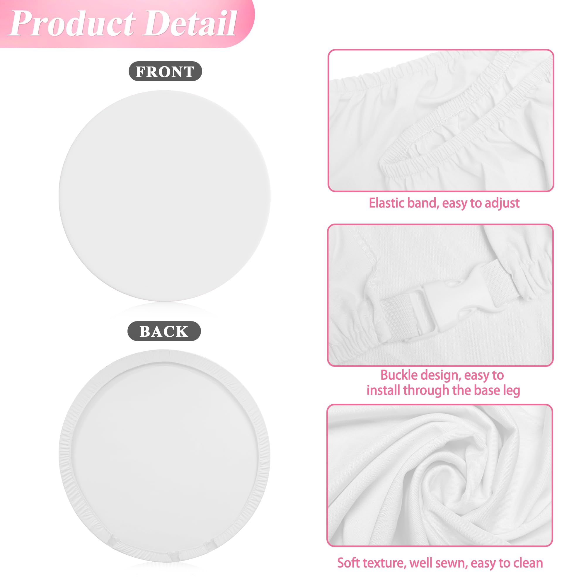 Wokceer 6.6Ft Round Backdrop Cover White Round Arch Covers With Buckles Polyster Circle Balloon Arch Cover For Wedding Birthday