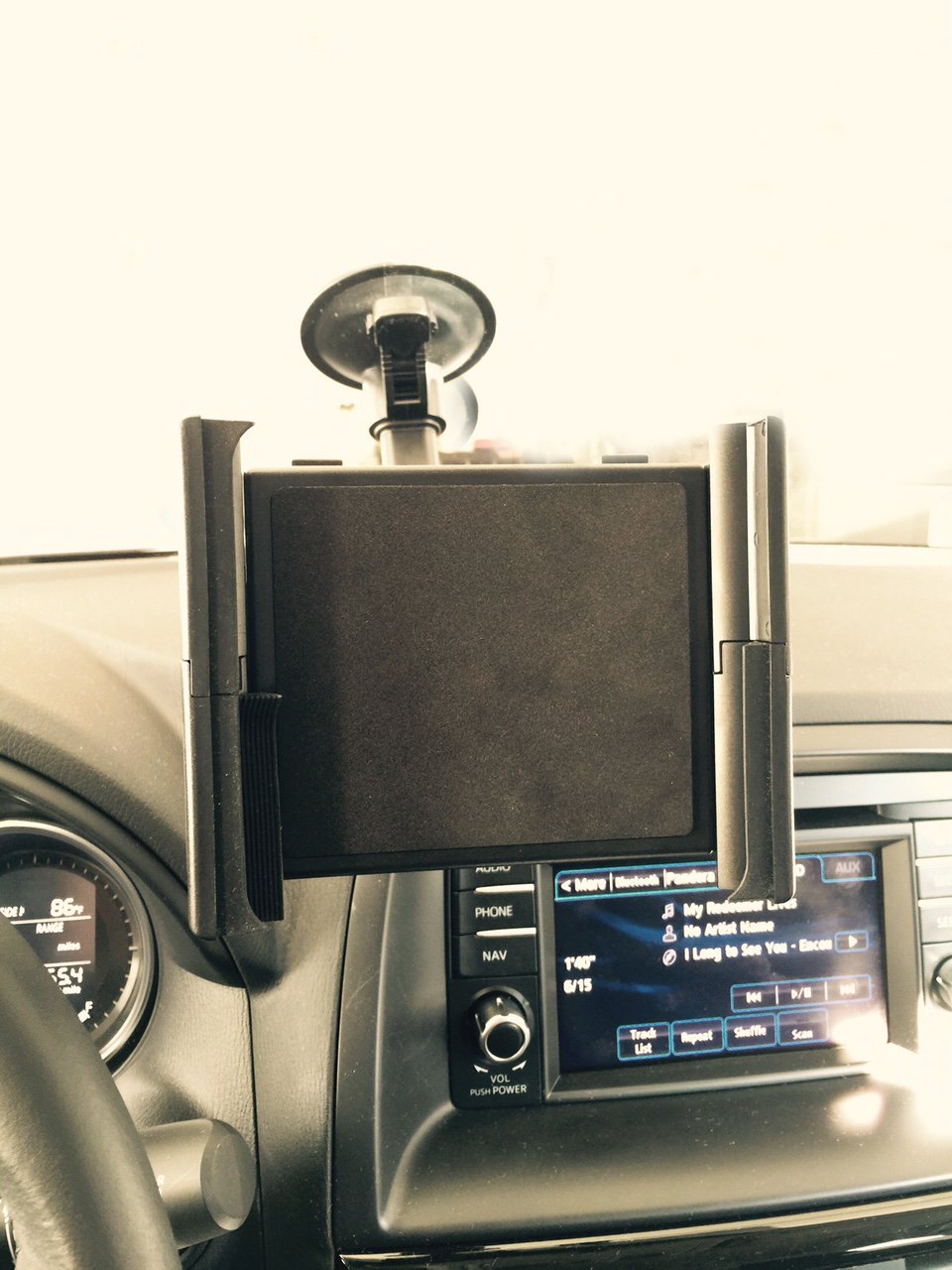 Mobotron Car Windshield Mount For 5'' To 12'' Smartphones & Tablets, Heavy Duty, Strong Suction Cup, U Shaped Holding Base, Acce