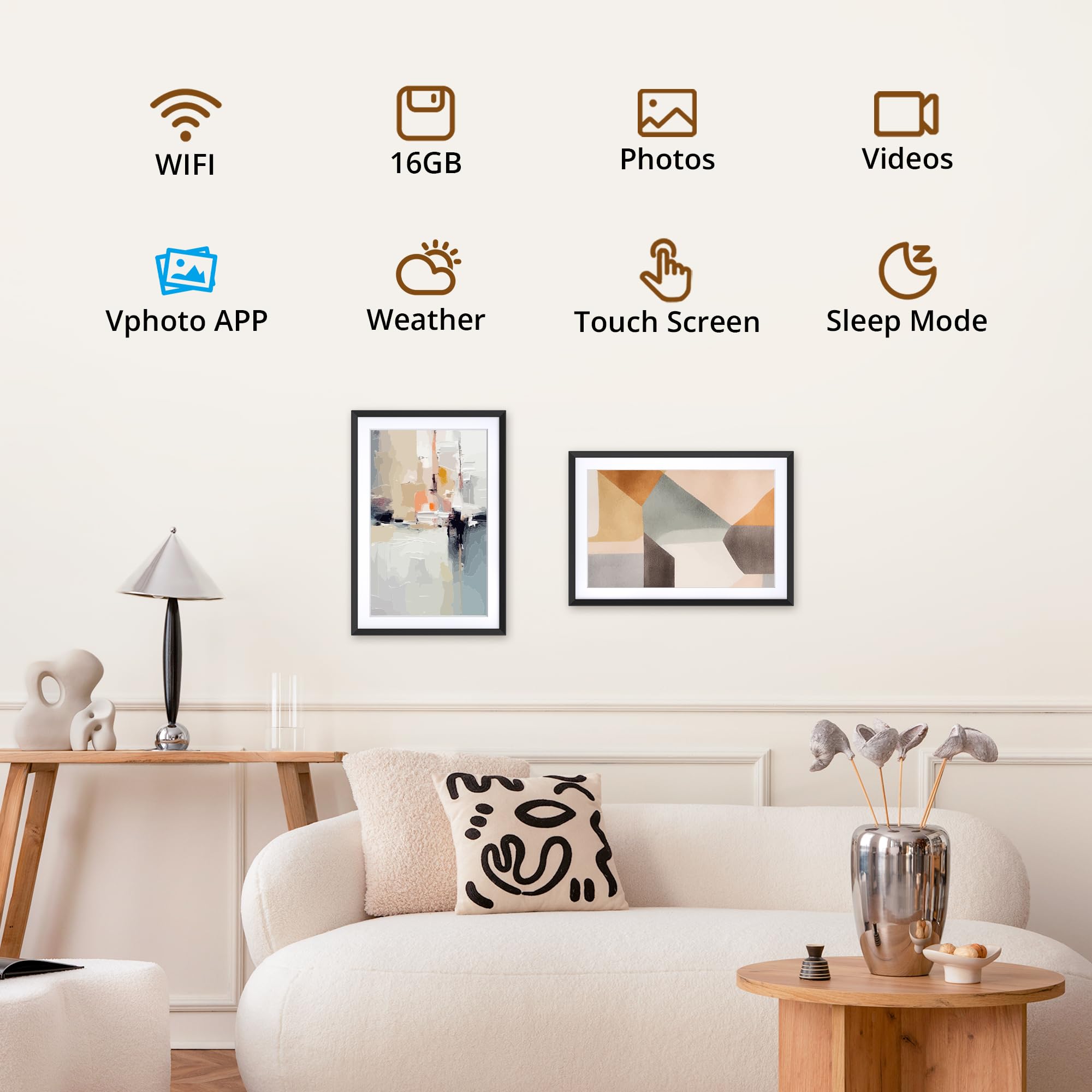 Dragon Touch 10.1'' Wifi Digital Picture Frame   1280*800 Hd Ips Touch Screen Digital Photo Frame Display, Auto Rotate, Share Ph