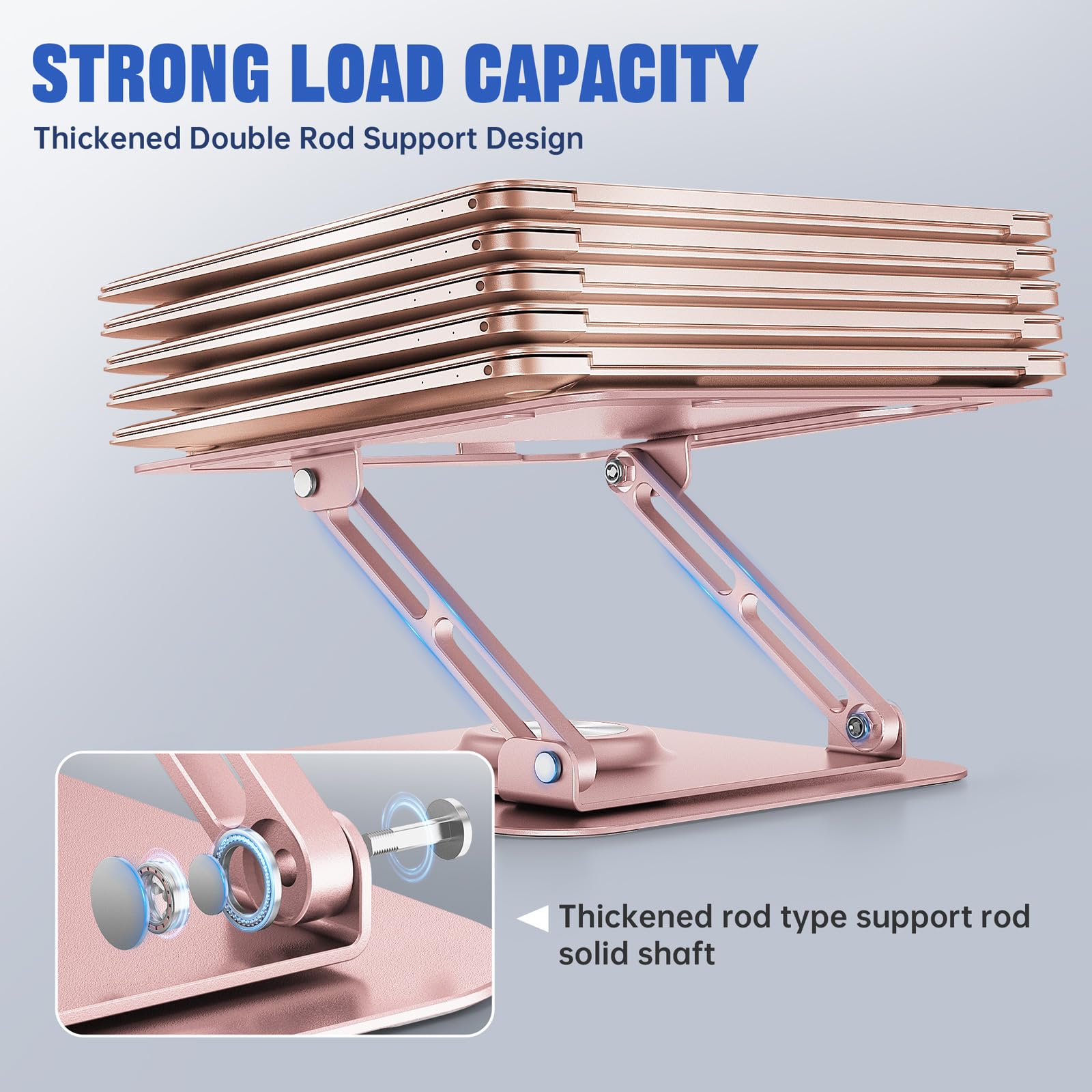 Joyeky Laptop Stand For Desk, Adjustable Computer Stand With 360 Rotating Base, Ergonomic Laptop Riser For Collaborative Work, F