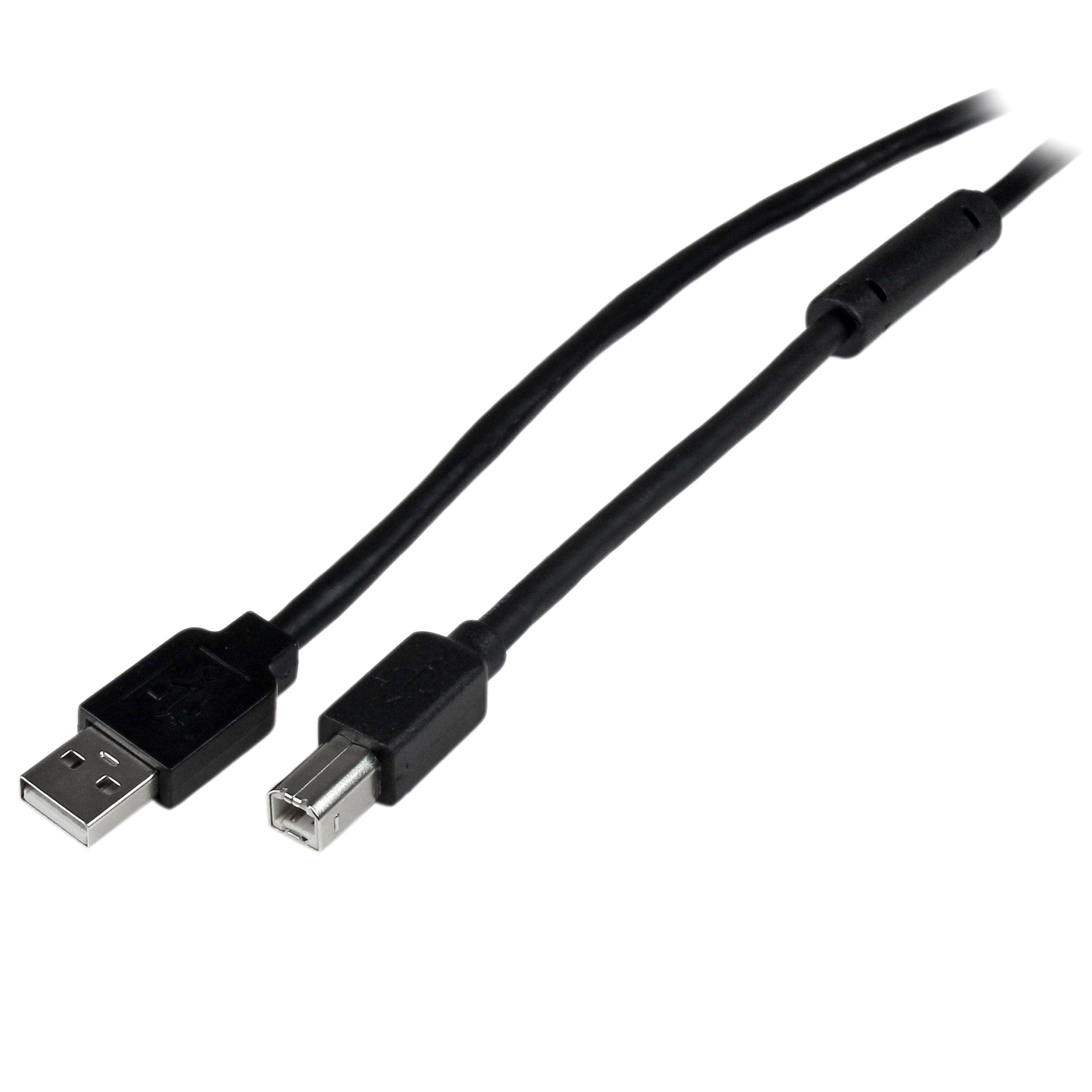 Startech.Com 20M / 65 Ft Active Usb 2.0 A To B Cable   Long 20 M Usb Cable   20M Usb Printer Cable   1X Usb A (M), 1X Usb B (M) 