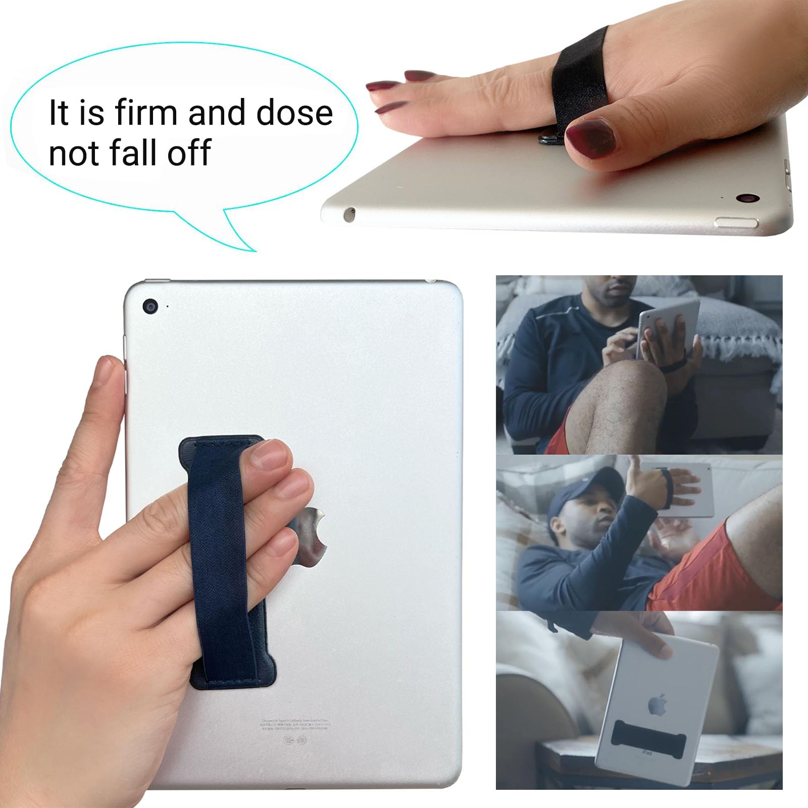 Wuoji Hand Strap Holder Finger Grip For Tablets   Ipad Hand Holder Strap, Tablet Hand Holder Strap, Ipad Tablet Kindle Handle Gr