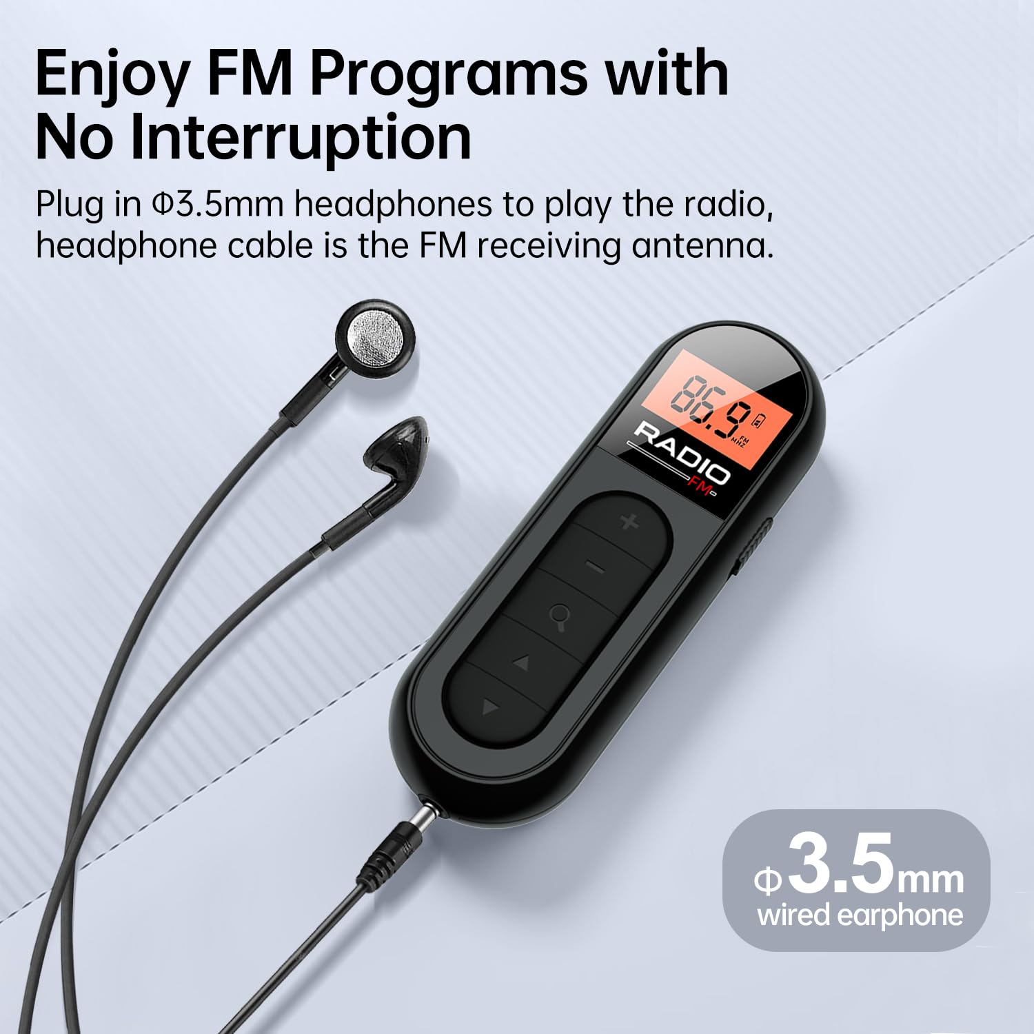 Fm Portable Radio, Rechargeable Pocket Radio With Best Reception Digital Tuning, Lcd Screen,Belt Clip, Stereo Sound Earphone Jac