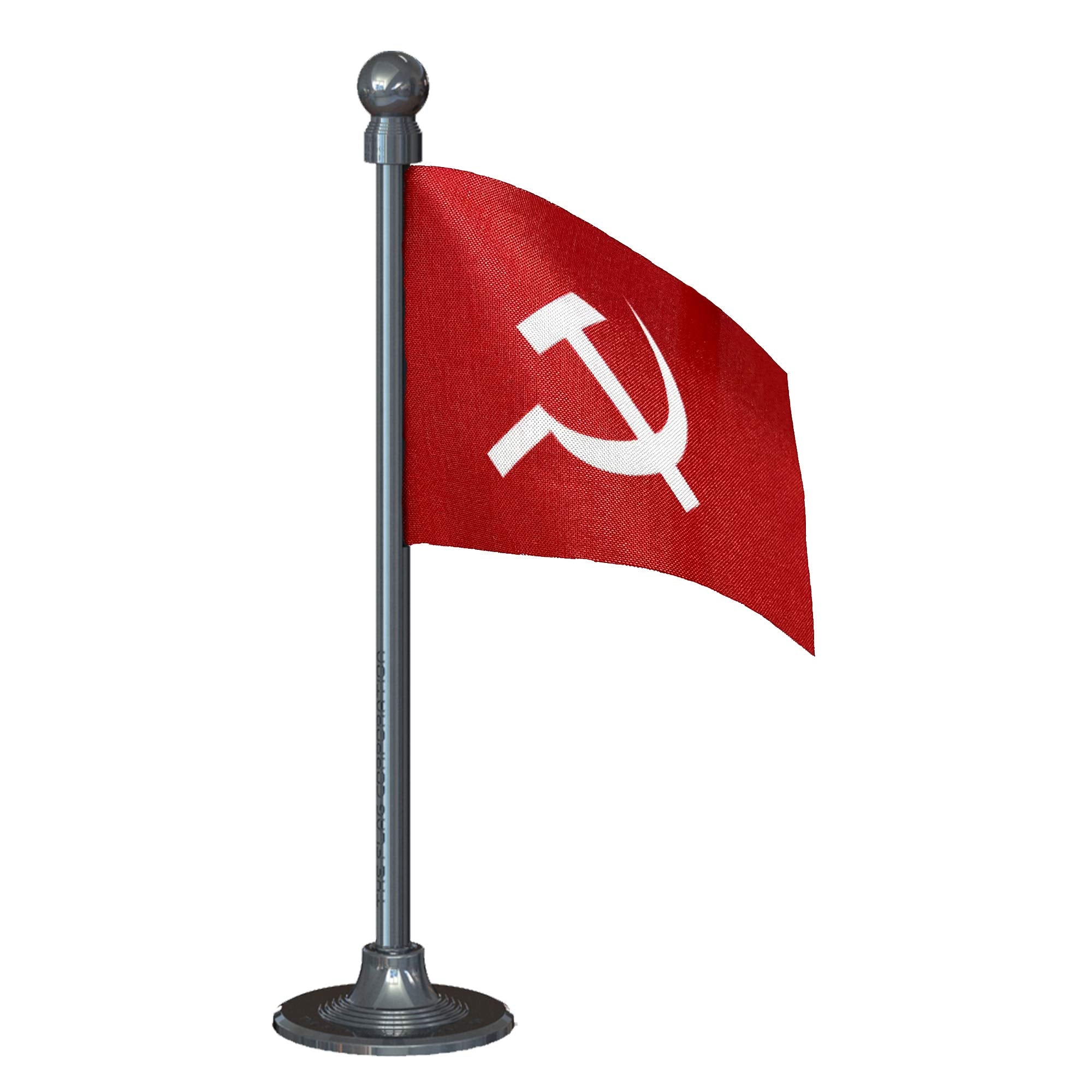 The Flag Corporation Cpim Communist Party Of India Marxist Car Dashboard Flag 2In X 3In With A Stainless Steel Gunmetal Black Ba