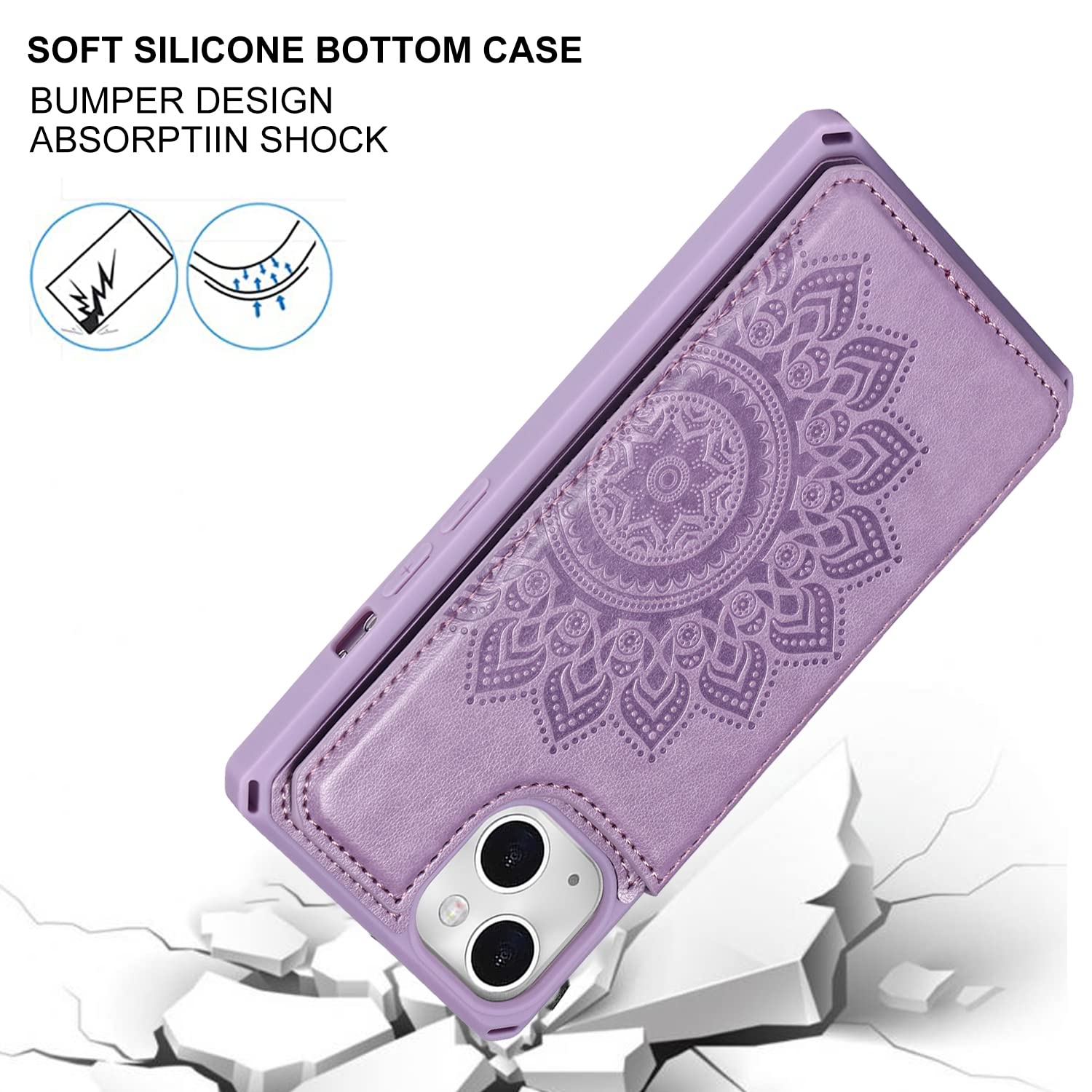 Cavor For Iphone 13 Case With Card Holder,For Iphone 13 Wallet Case,For Iphone 13 Case For Women Men,Phone Cases For Iphone 13 C