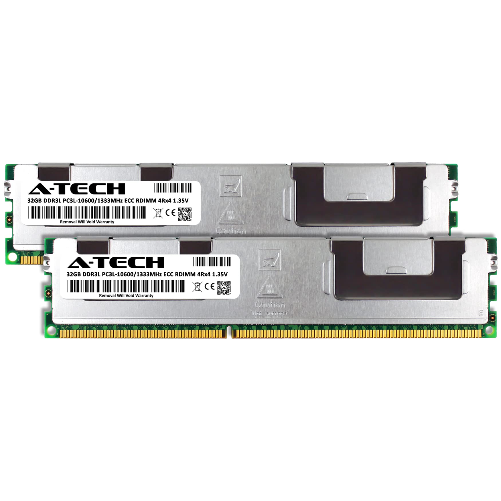 A Tech 64Gb Kit (2X32Gb) Ddr3/Ddr3L 1333Mhz Pc3L 10600R Ecc Rdimm 4Rx4 Quad Rank 1.35V Ecc Registered Dimm 240 Pin Server Ram Me