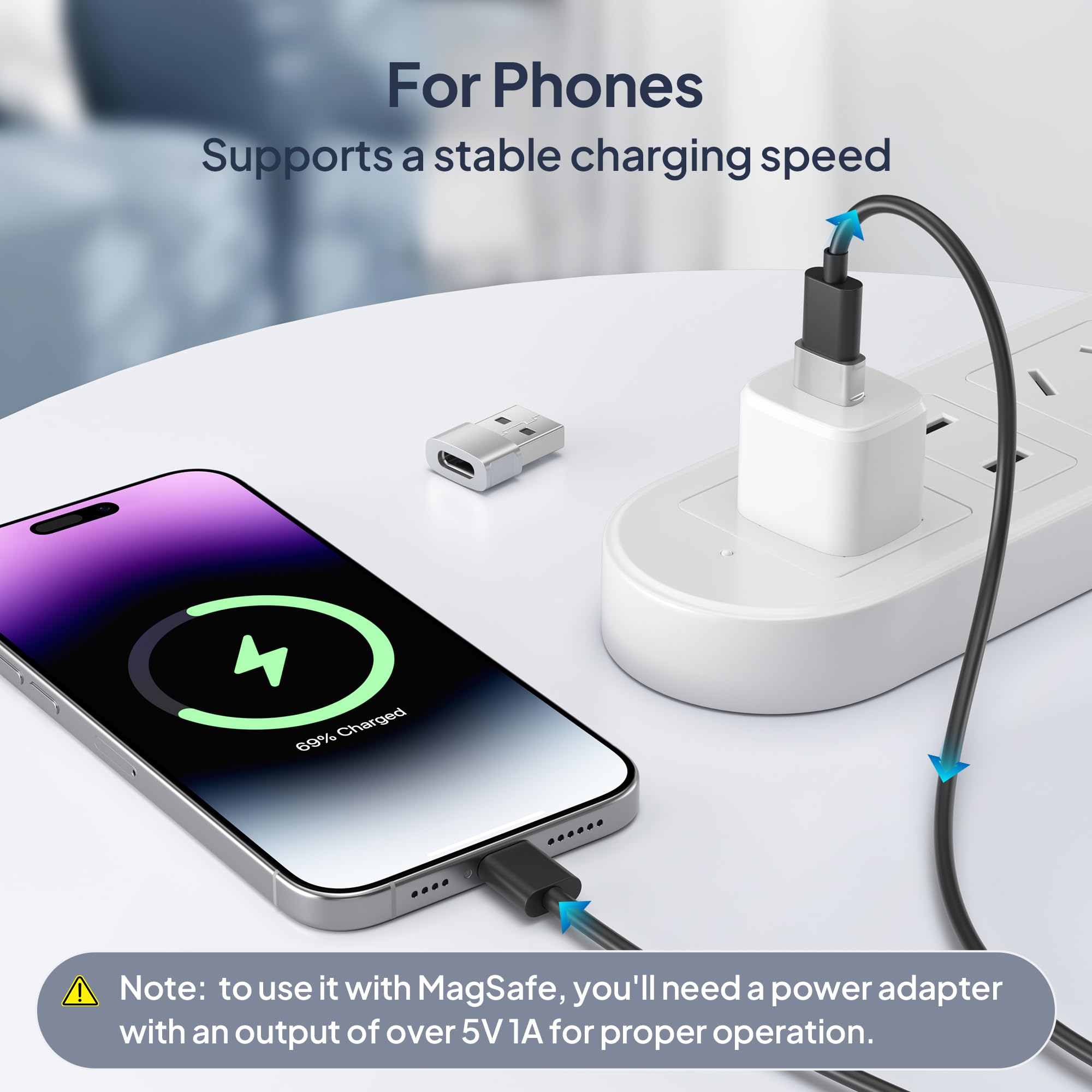 Basesailor For Iphone 17 Air 16 Pro Max Car Charger Adapter 3Pack,Usb Male To Usb Type C Female Cable Converter For New Apple 16