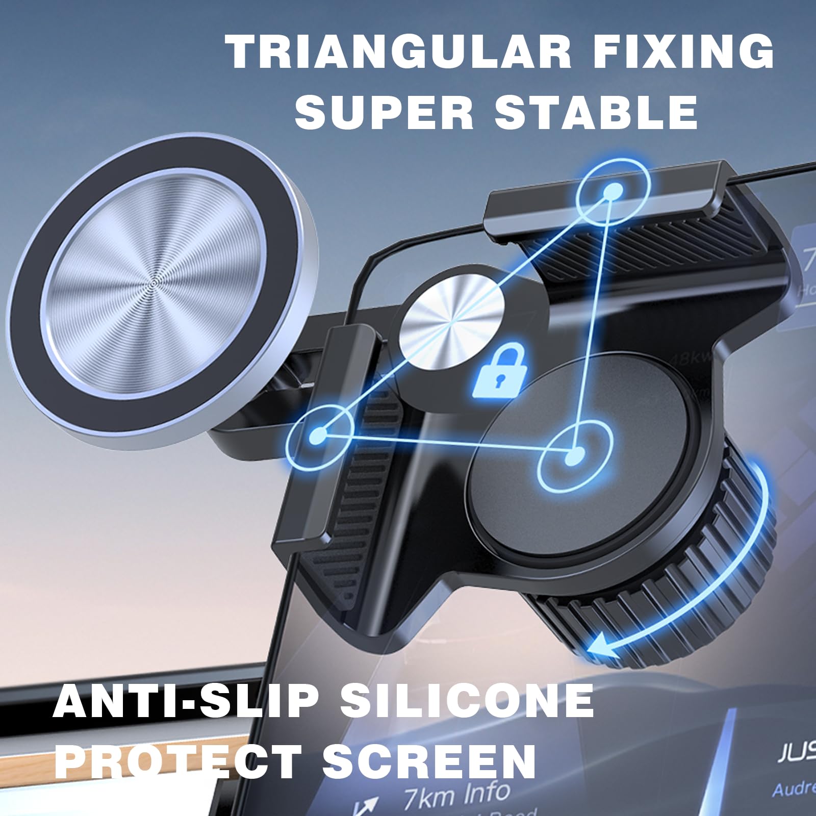 Phone Mount For Tesla Model Y Model 3 Accessories 2024, For Magsafe Strongest Magnetic Tesla Phone Mount For Tesla Model 3/Y/Cyb