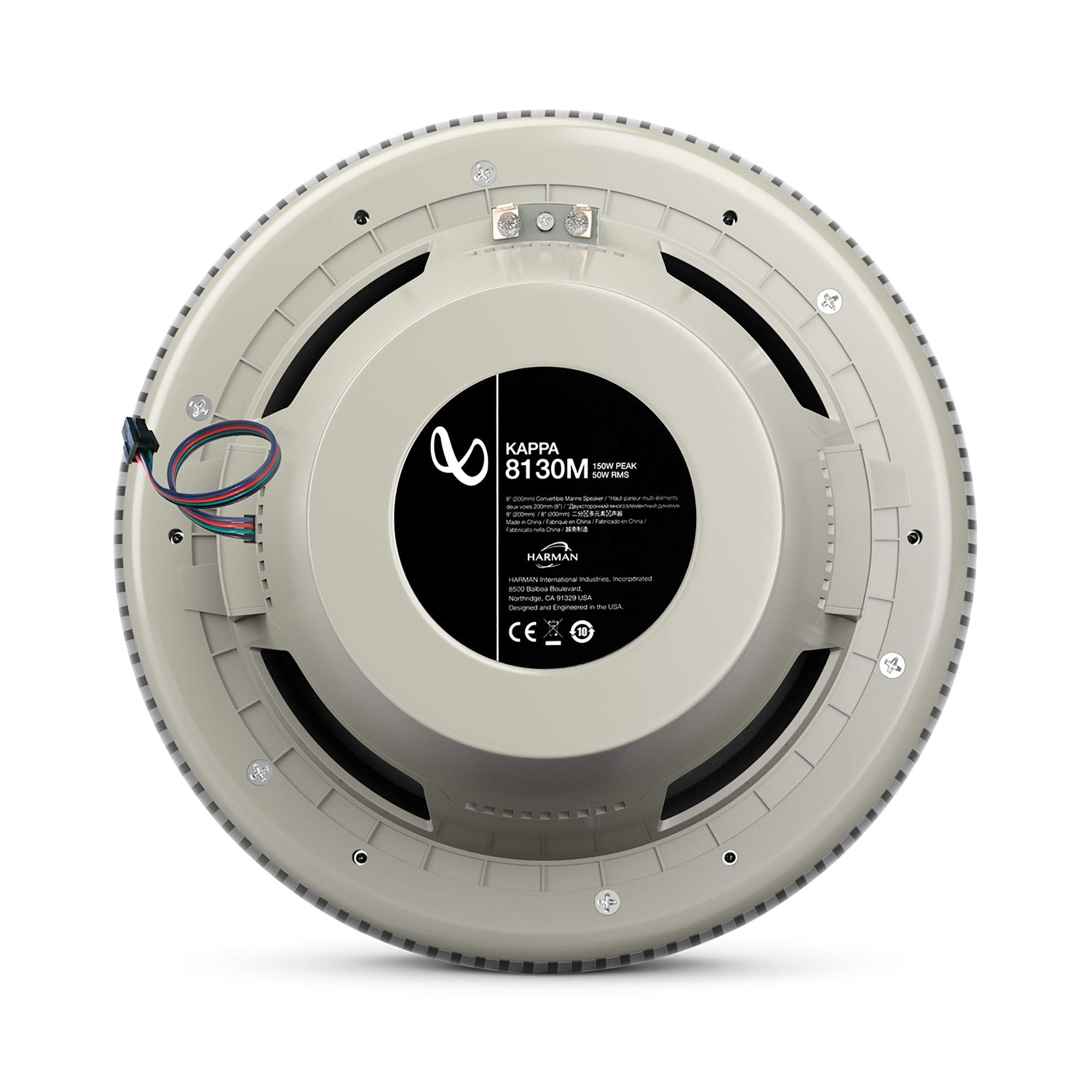 Infinity Kappa8130Mam   Kappa Marine Kappa8130M White 8'' Premium 3 Way Rgb Led Convertible Speakers