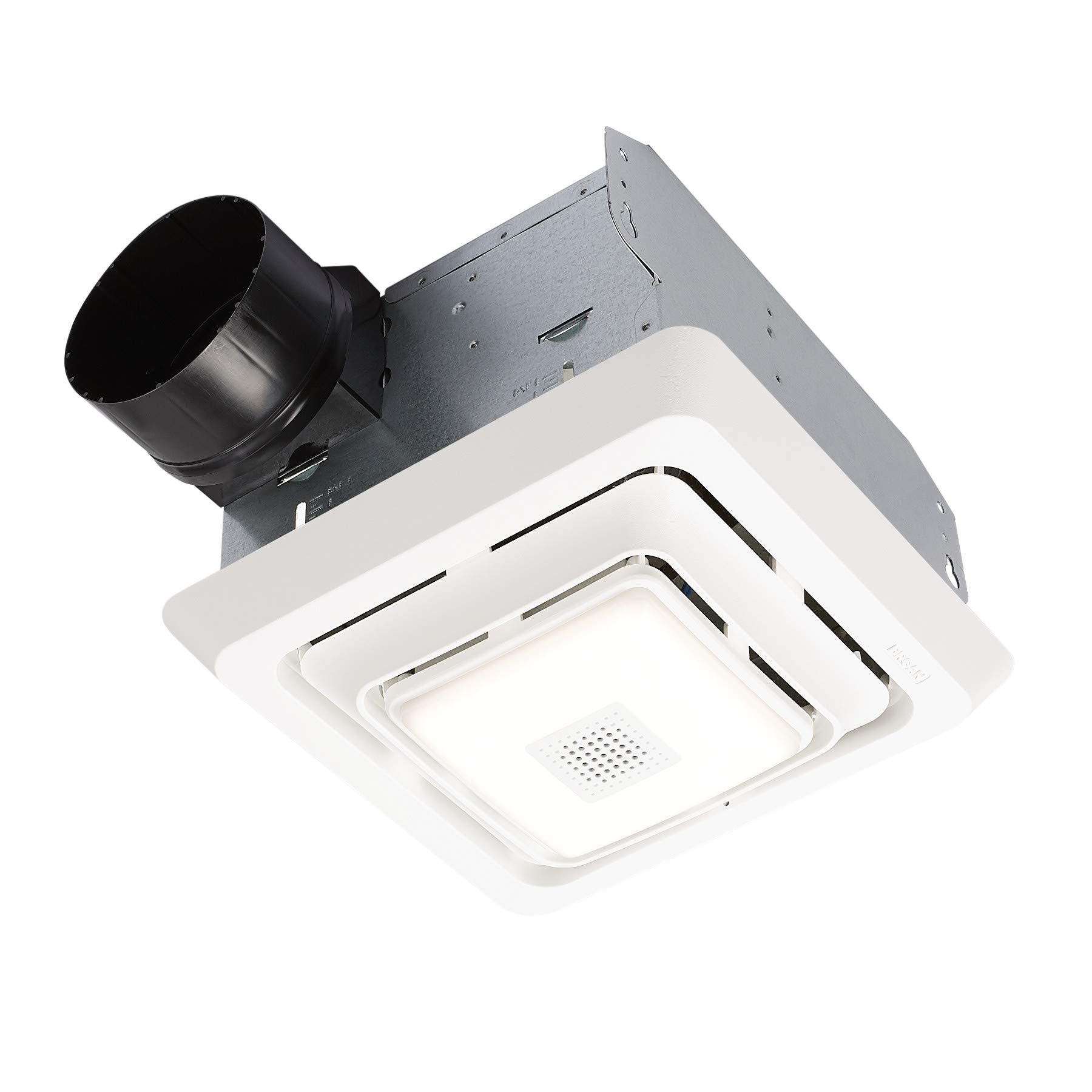 Broan Nutone Spk80L Bluetooth Speaker Ventilation Fan With Led Light, 80 Cfm, 2.5 Sones, White