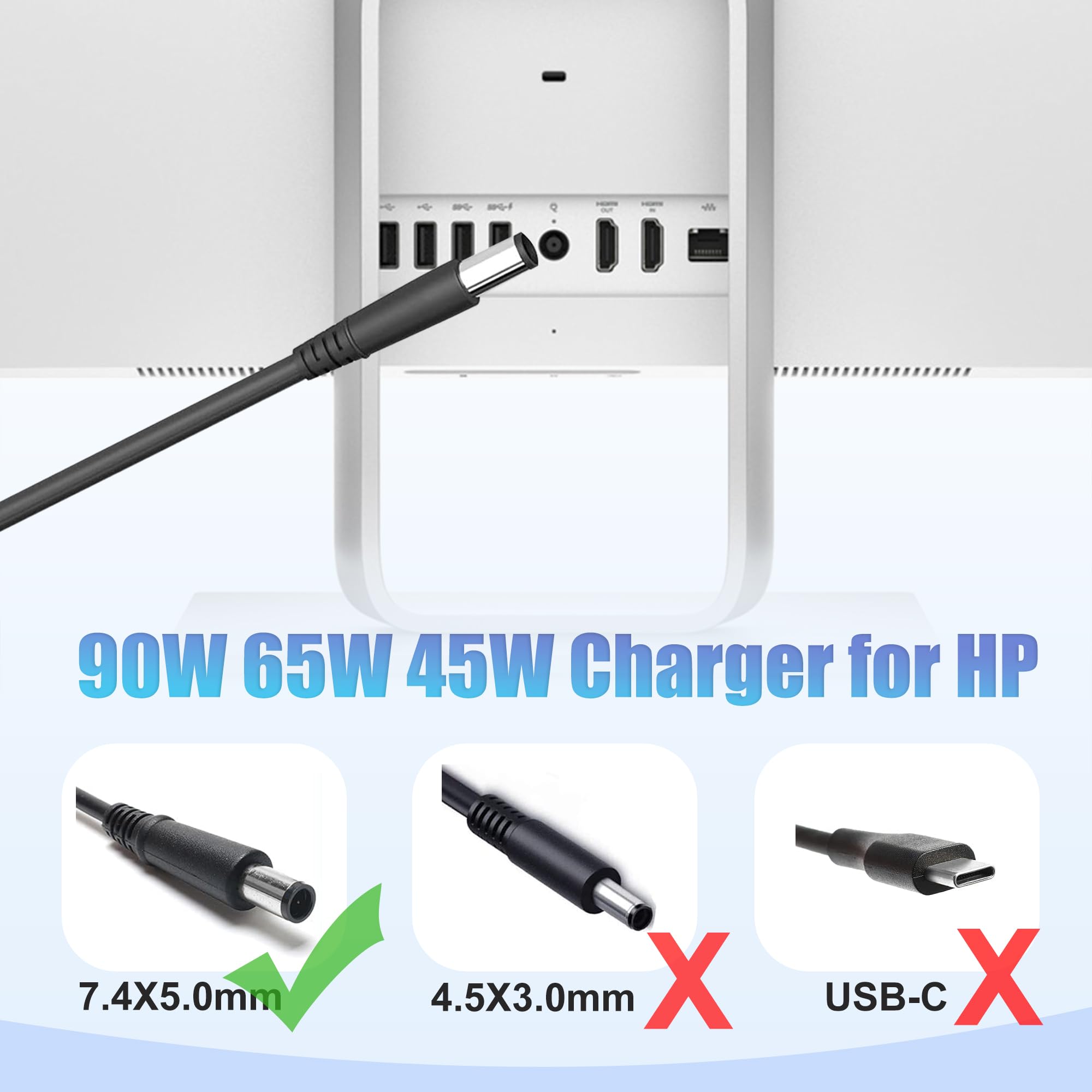 90W 19V 4.74A Ac Adapter Charger Power Supply For Hp Pavilion All In One Desktop Pc 20 B010 20 B013W 20 B014 21 H010 21 2024 22 3010 22 3020 22 3030 22 3110 23 G010 24 G014 24 F0047C