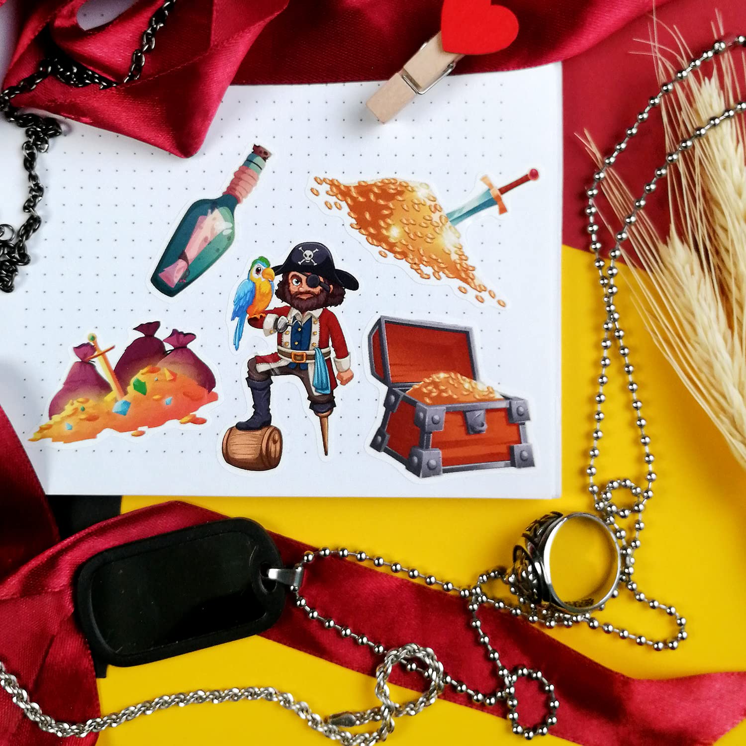 100Pcs Pirate Stickers, Pirate Skull And Crossbones Stickers, Pirate Party Favors, Pirate Party Decorations, Pirate Favors, Pira