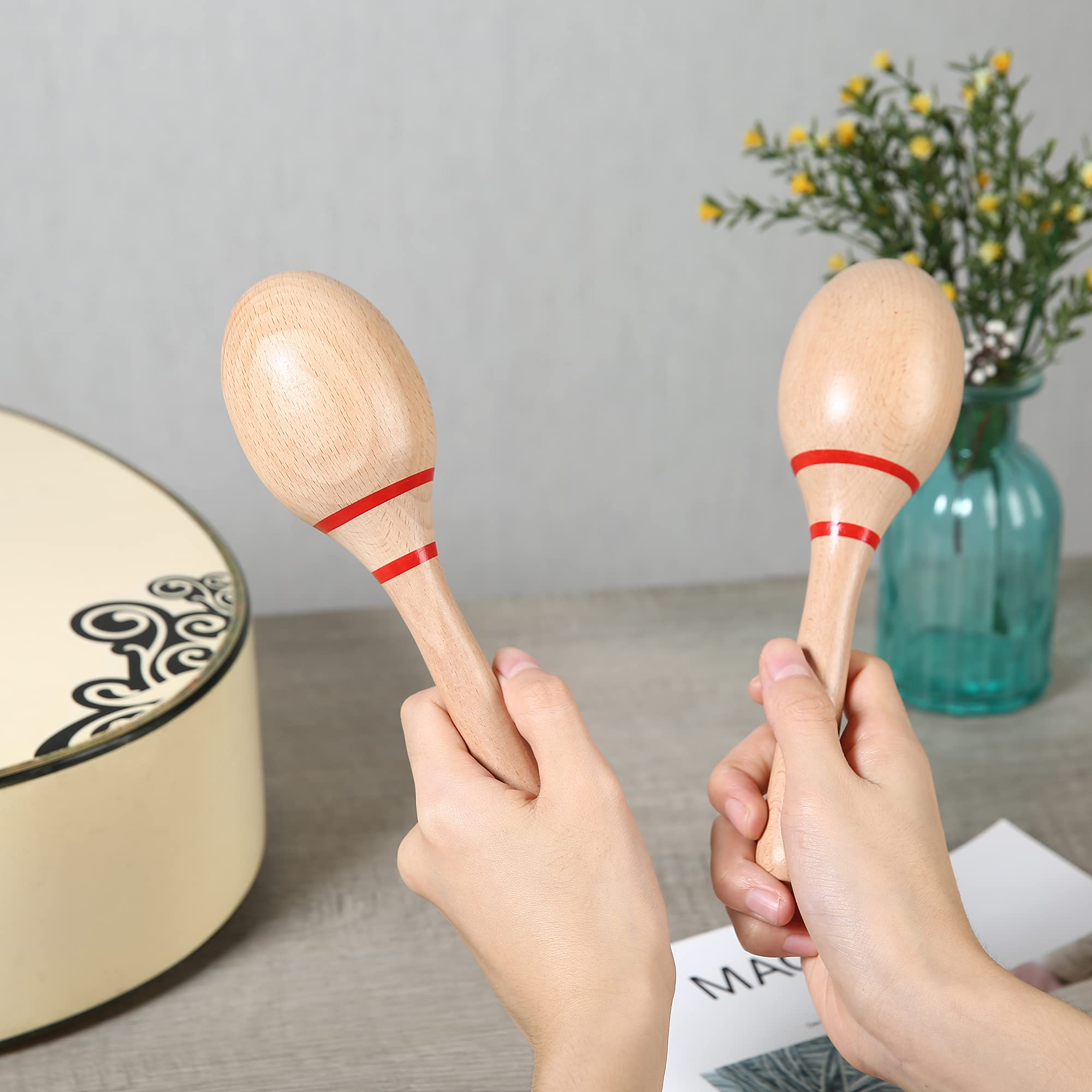 Maracas, Professional Wooden Rumba Shakers Hand Percussion Rattles Latin Musical Instrument With Clear Salsa Rhythm For Adults K