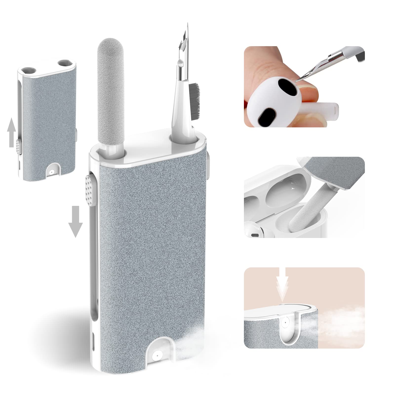 5 In 1 Electronic Cleaner Kit  Portable Cleaning Kit For Airpods/Earbuds/Phone/Camera/Watch/Laptop,With Cleaning Pen And Spray B