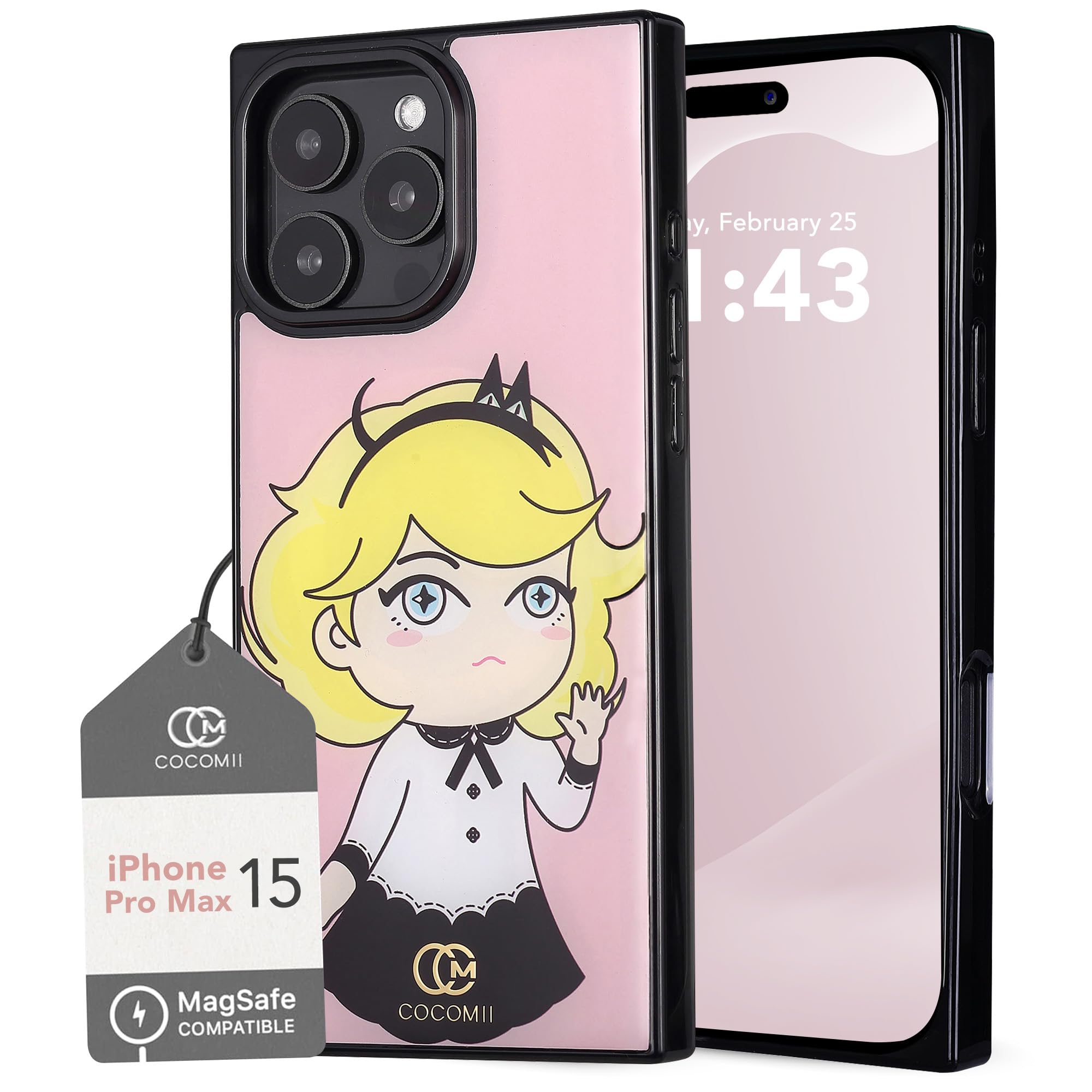 COCOMII Rectangle Case for iPhone 15 Pro Max, Compatible with MagSafe, Blush Monochrome Coco&MII