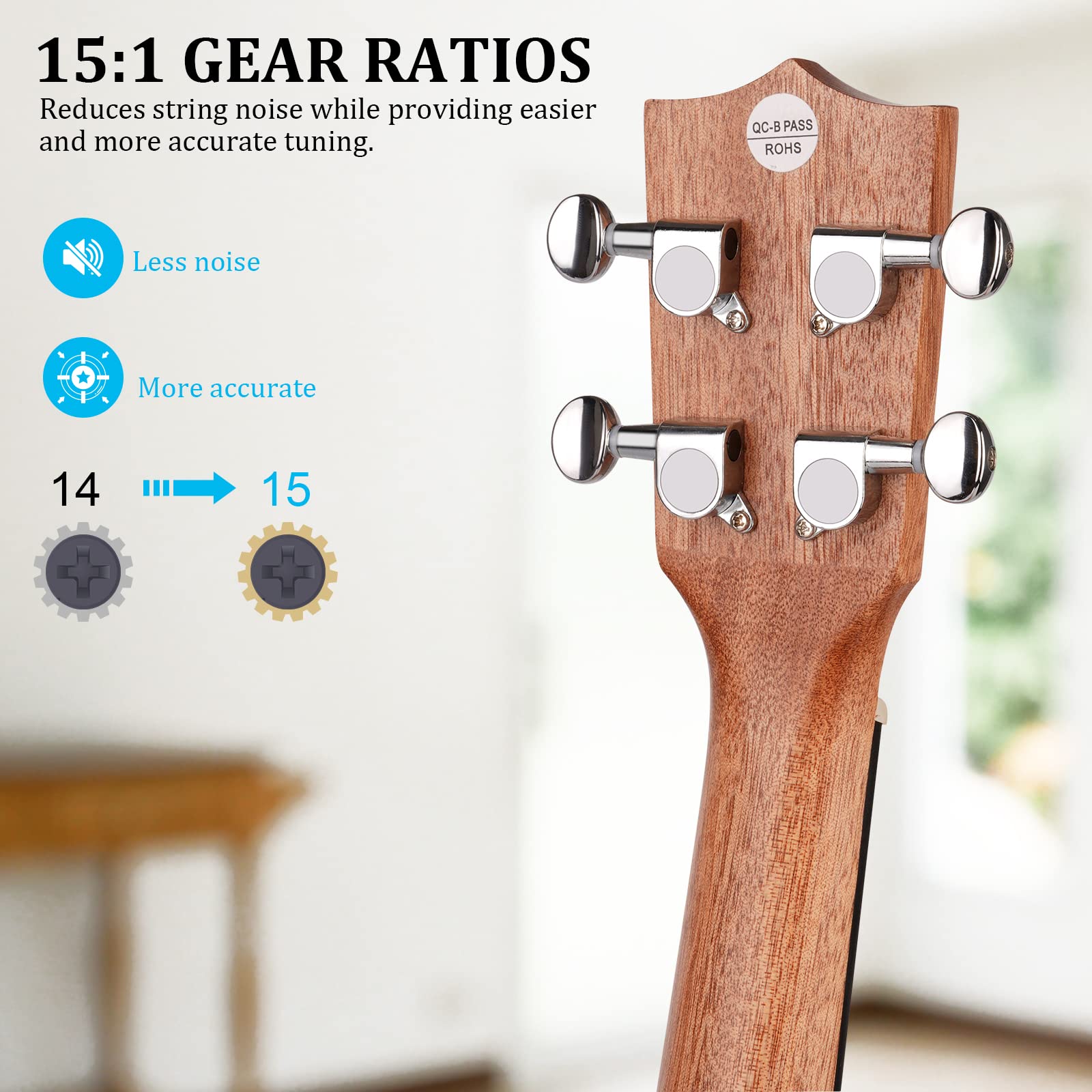 Hricane Concert Ukulele 23 Inch Uks 2, 4 Strings Ukeleles For Beginners, Sapele Hawaiian Ukele With Ukulele Case And Ukele Strin