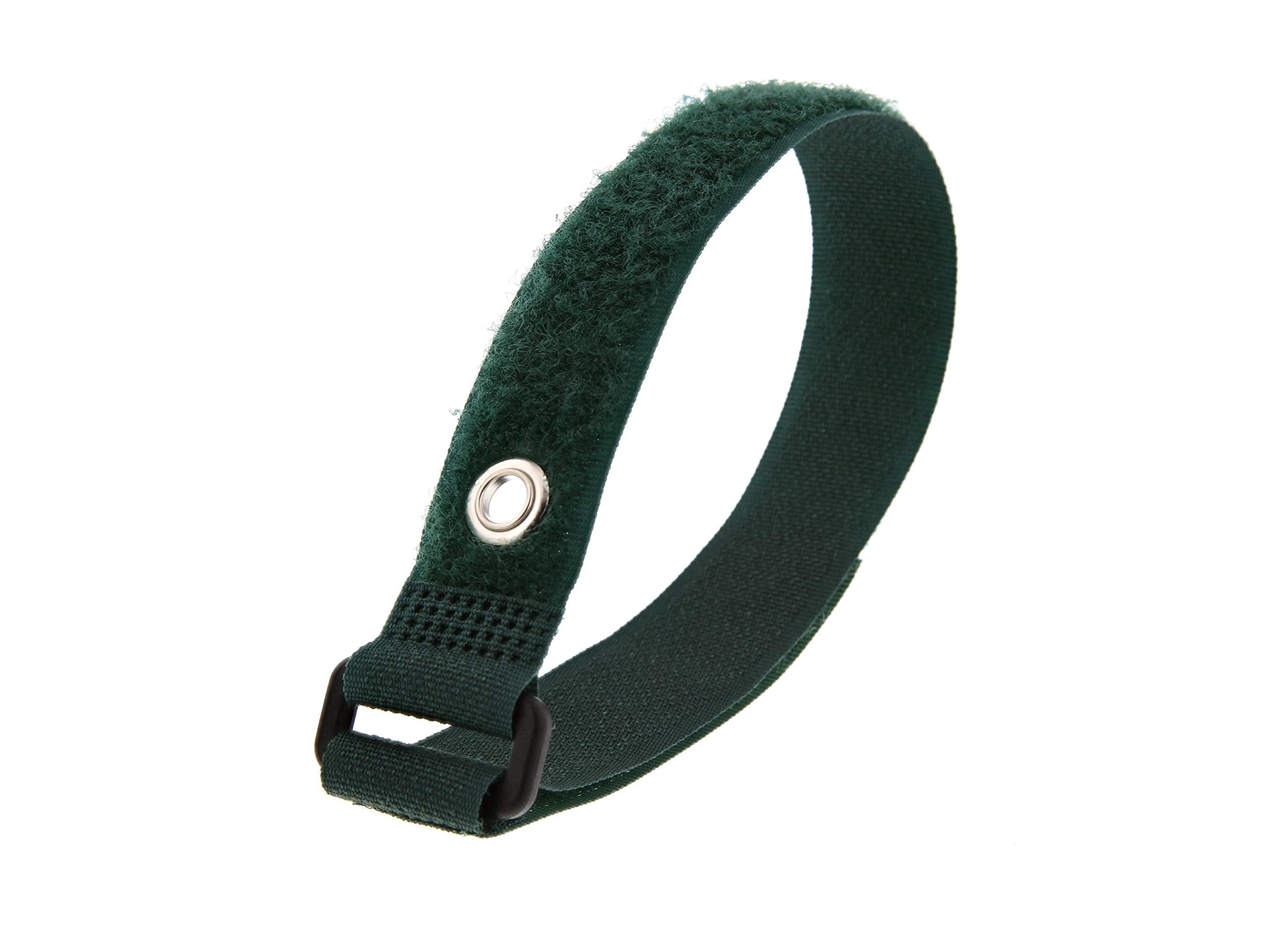 12 Inch Green Cinch Strap with Eyelet - 5 Pack