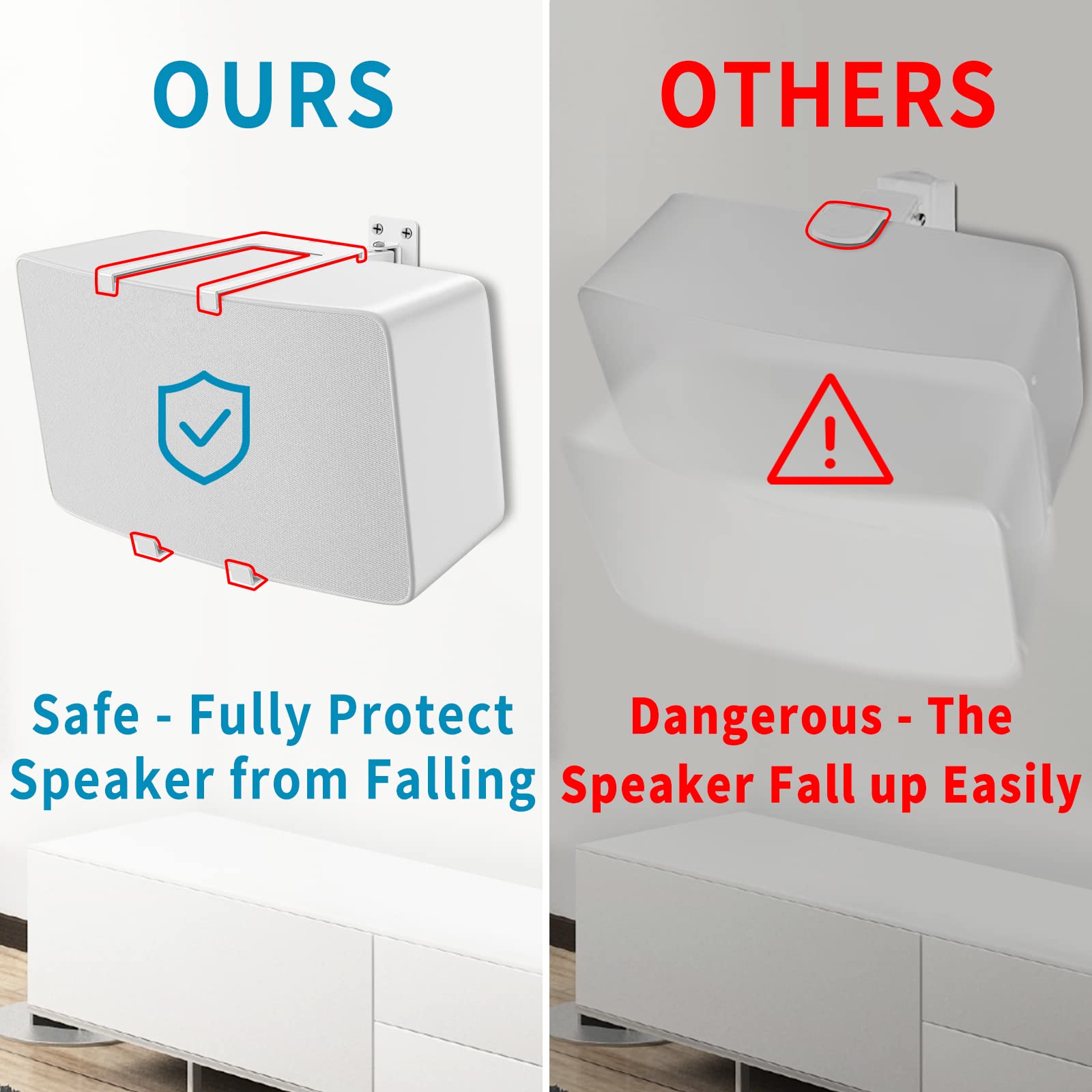 Speaker Wall Mount For Sonos Five & Play 5 Gen 2 Speaker Mount, Tilt & Swivel Adjustable Bracket For Sonos Play:5 And Sonos Five