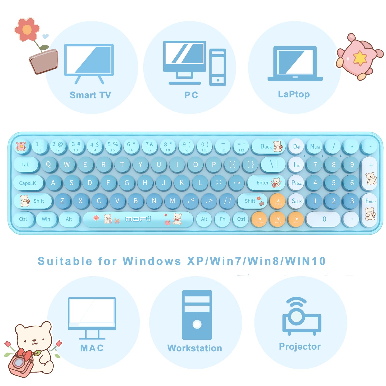 Wireless Keyboard Mouse, 2.4Ghz Compact Quiet Cordless Keyboard And Mouse Combo With Nano Usb Receiver For Windows, Laptop, Pc,