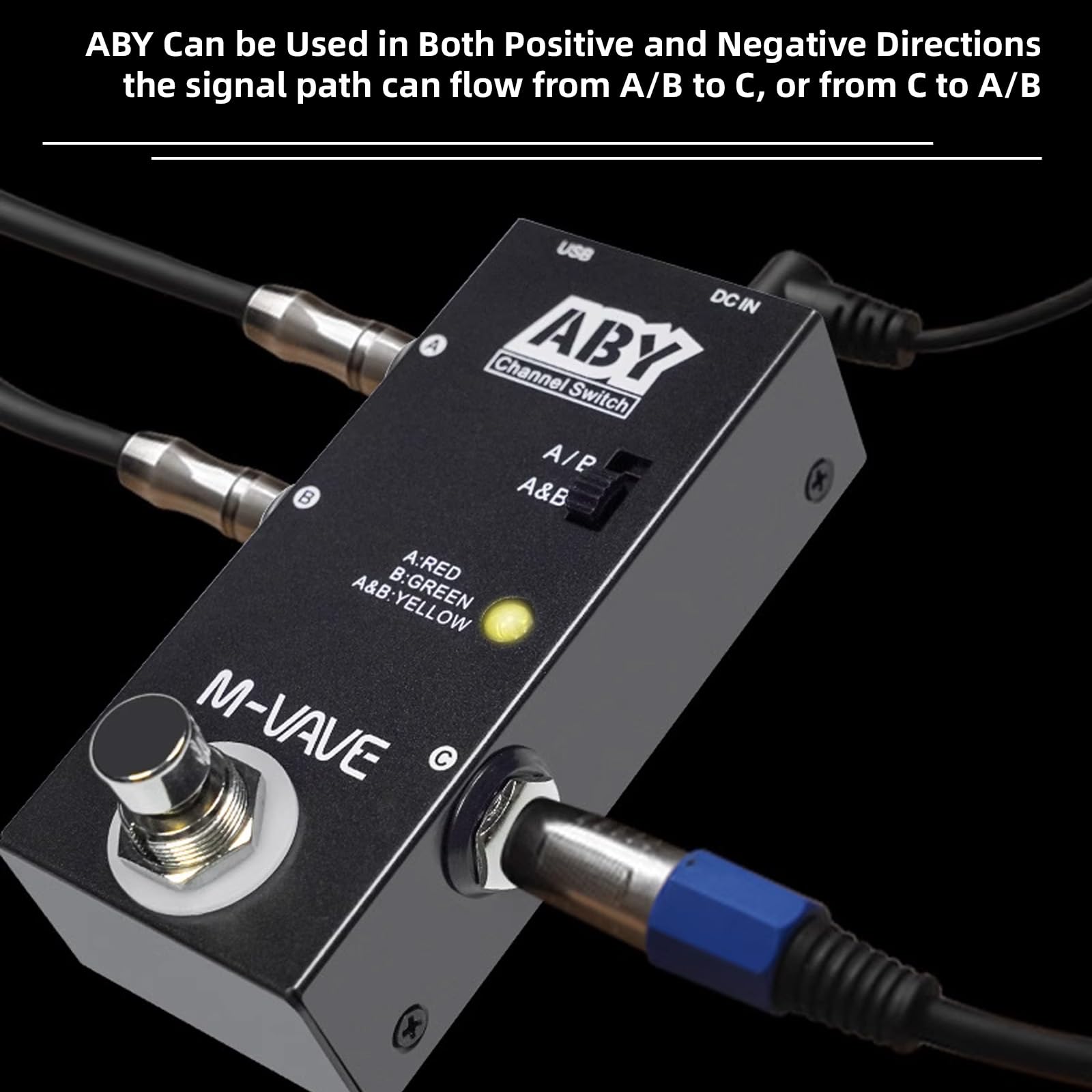 A/B Switch Guitar Pedal - Sunydog Aby Line Selector, Mini Aby Switch Guitar Pedal True Bypass Guitar Bass Pedal Ab Box - Aby Cha
