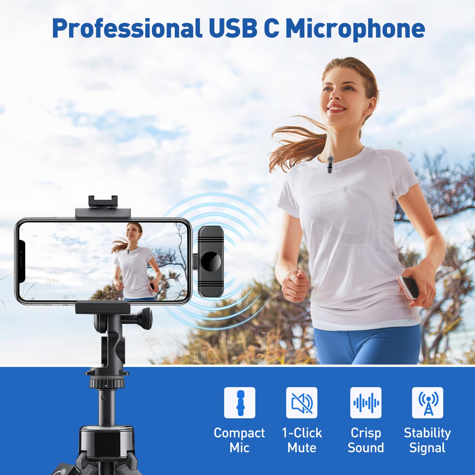 Vezqua Lapel Microphone For Iphone And Ipad,Clip On Microphone With Noise Reduction For Recording,Interviews,Live Streaming,Podc